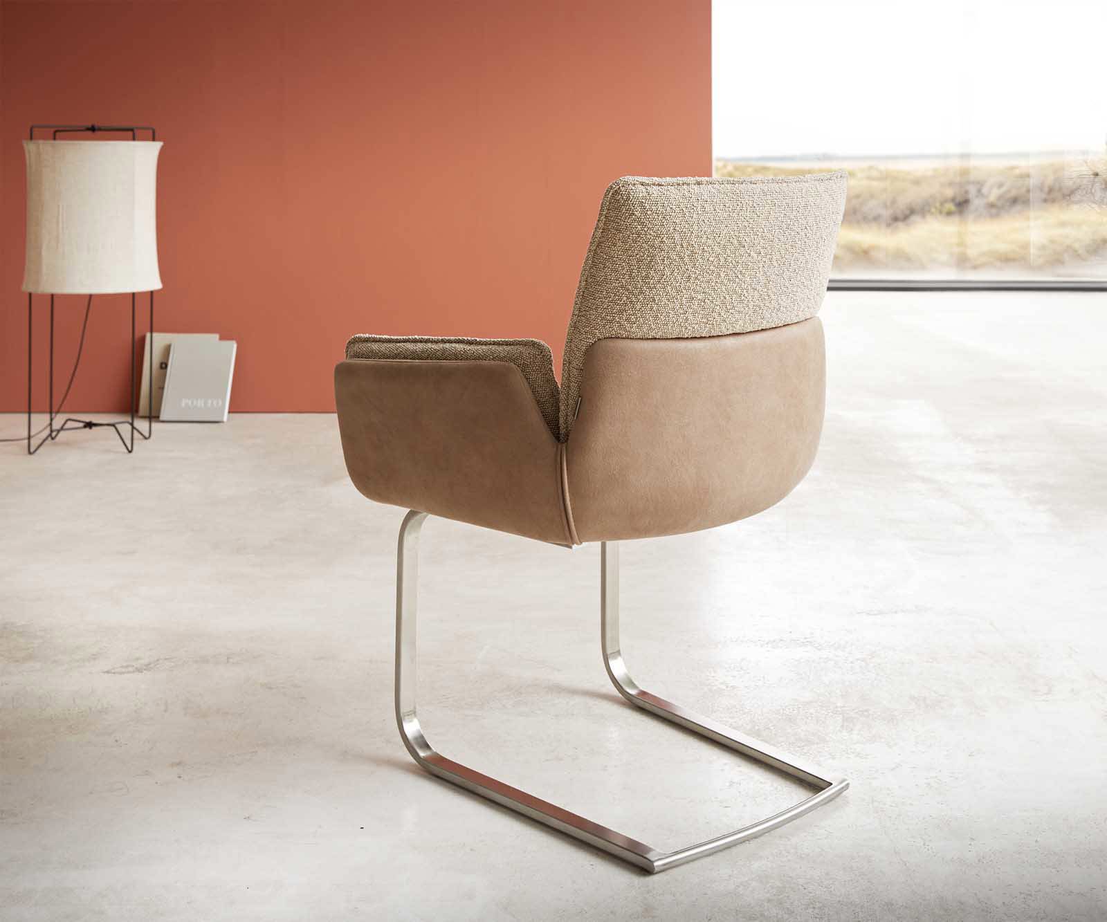 Конзолен стол Nela-Flex материал микс плоска рамка от неръждаема стомана 5 Конзолен стол Nela-Flex материал микс плоска рамка от неръждаема стомана 5