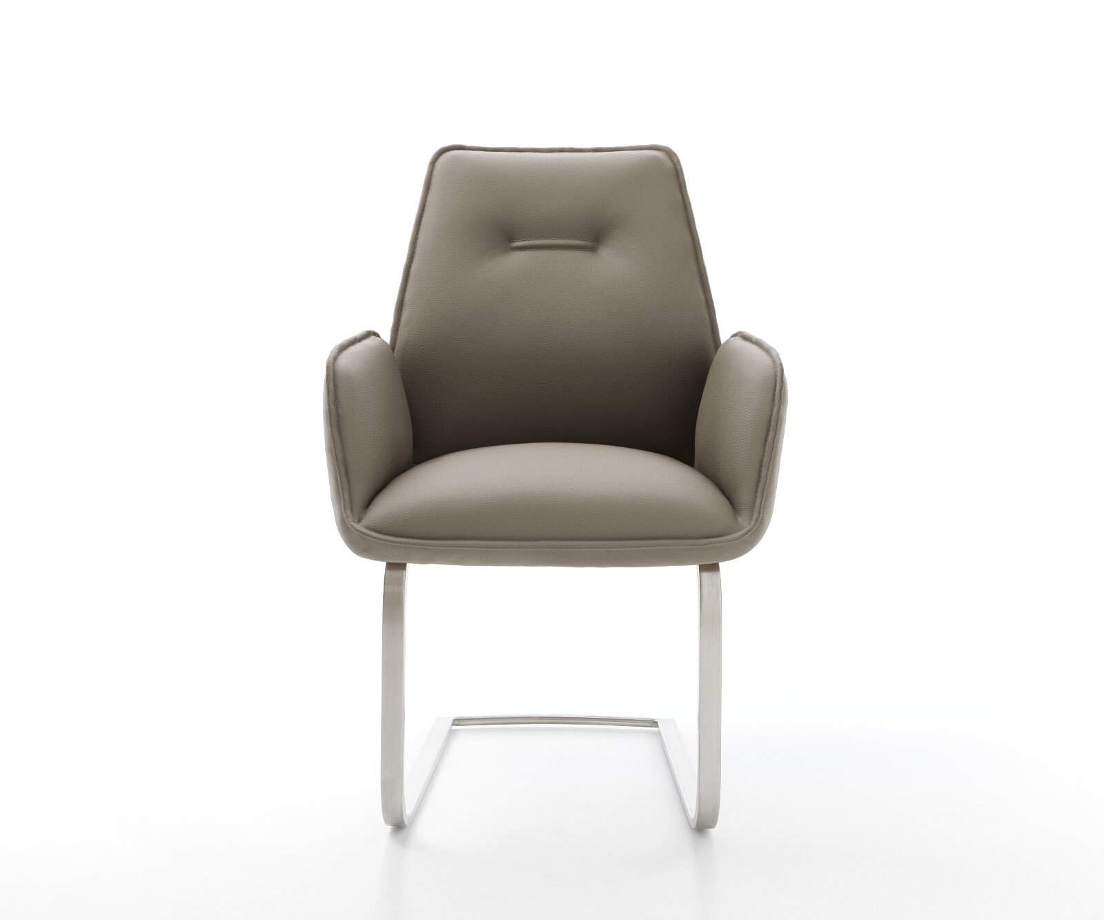 Люлеещ стол Естествена кожа Сиво-Кафяв Конзолен крак плосък Неръждаема стомана Zoa-Flex 2