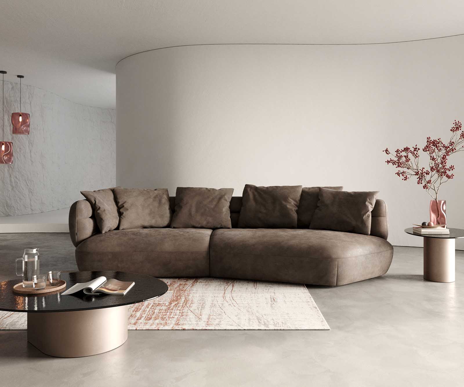 Диван Roya 320x140 cm микрофибър тъмнокафяв Диван Roya 320x140 cm микрофибър тъмнокафяв