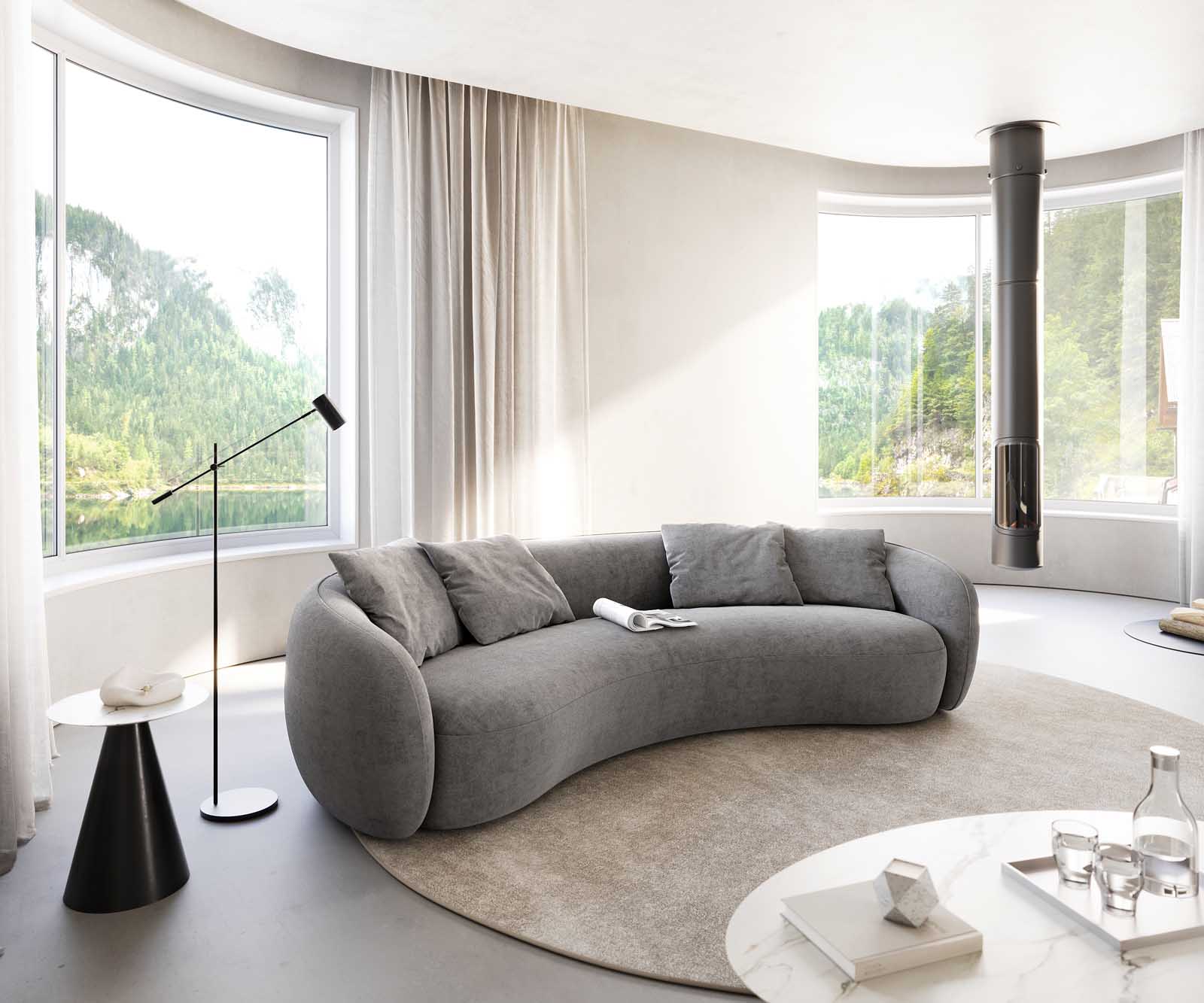 3-местен диван Larna 260x120 cm микрофибър сив 3-местен диван Larna 260x120 cm микрофибър сив