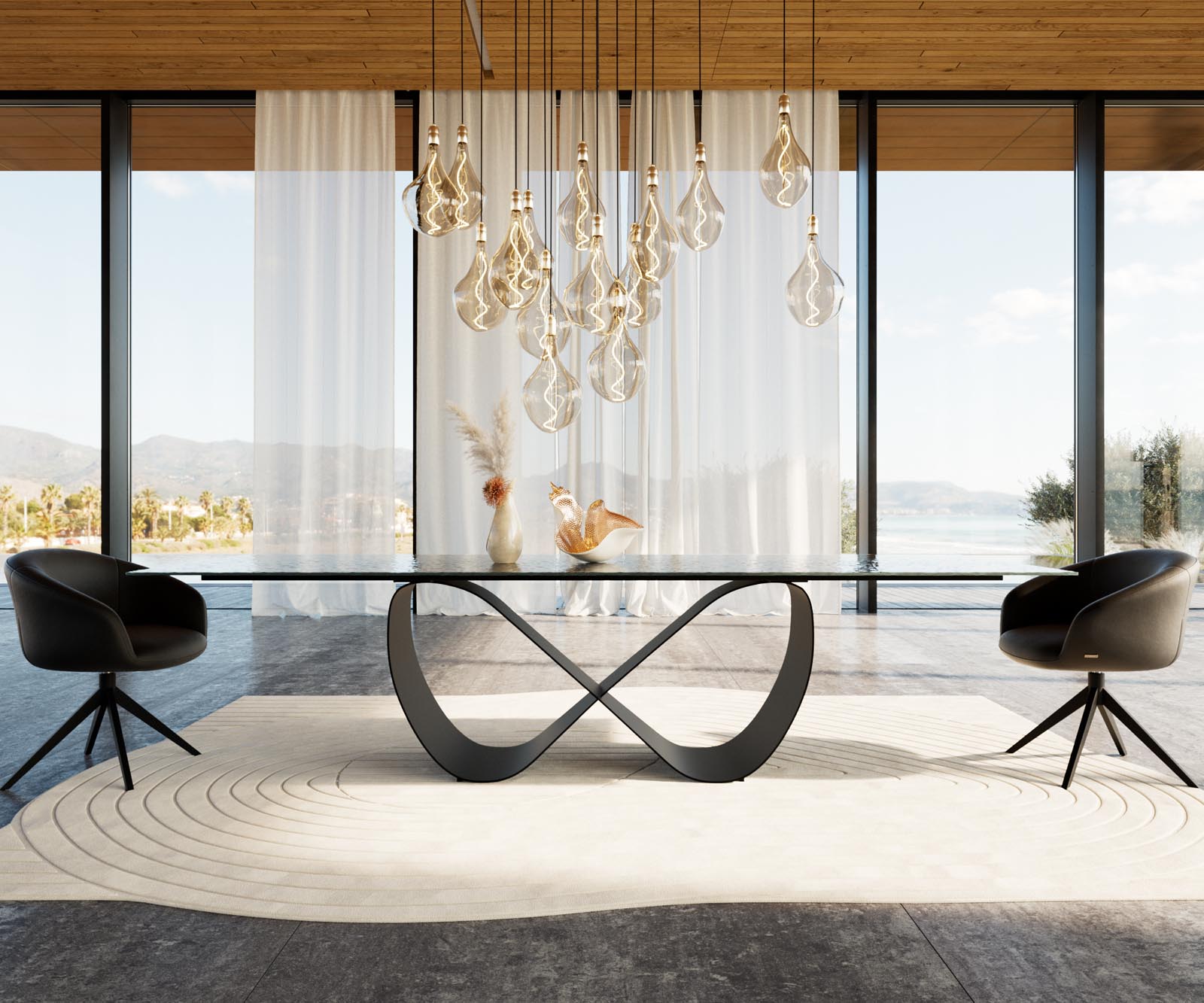 Основа за маса Метал Черен за Плот за маса от 240 cm Infinity 1 Основа за маса Метал Черен за Плот за маса от 240 cm Infinity 1