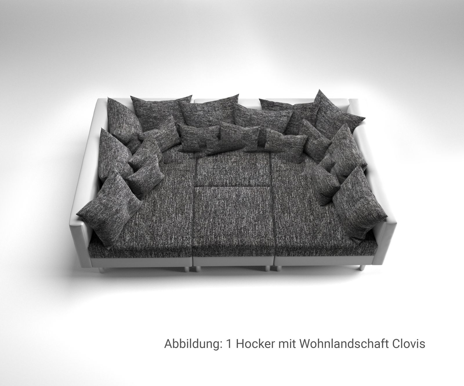 Табуретка B98 x T83 Бял Черен Модулен Дамаска Clovis 10