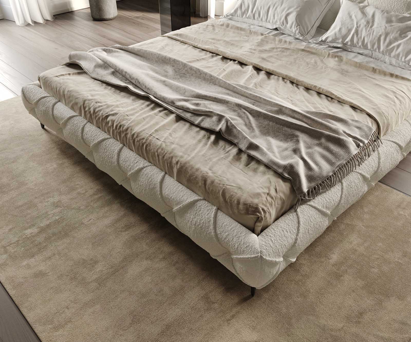 Тапицирано легло Nayara 180x200 cm bouclé кремаво-бяло 5