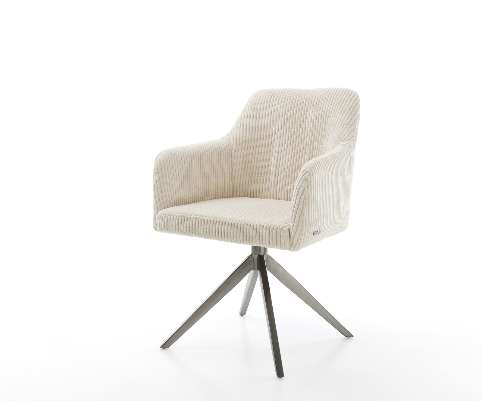 Въртящ се стол Greg-Flex Cord Бежов Кръстосана рамка широка Графит Въртене на 360° Люлееща се функция Ядро от джобни пружини