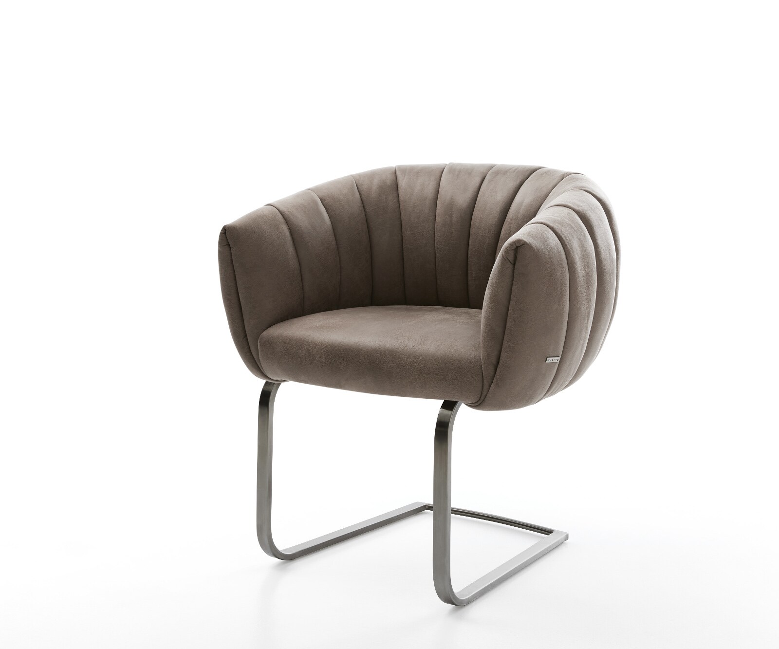 Конзолен стол Jada-Flex микрофибър сив, стол с конзола плосък графит джоб пружина сърцевина