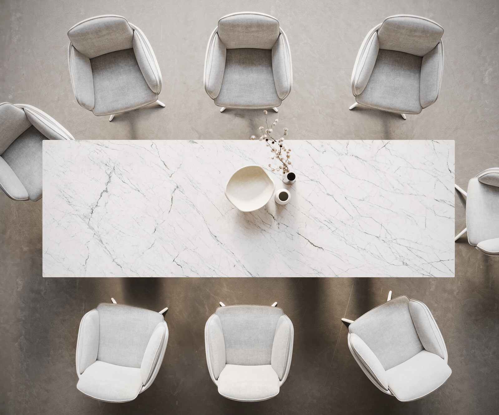 Трапезна маса Edge 300x100, керамика Laminam „®“, Statuarietto бяло, Troa метал бяло 6