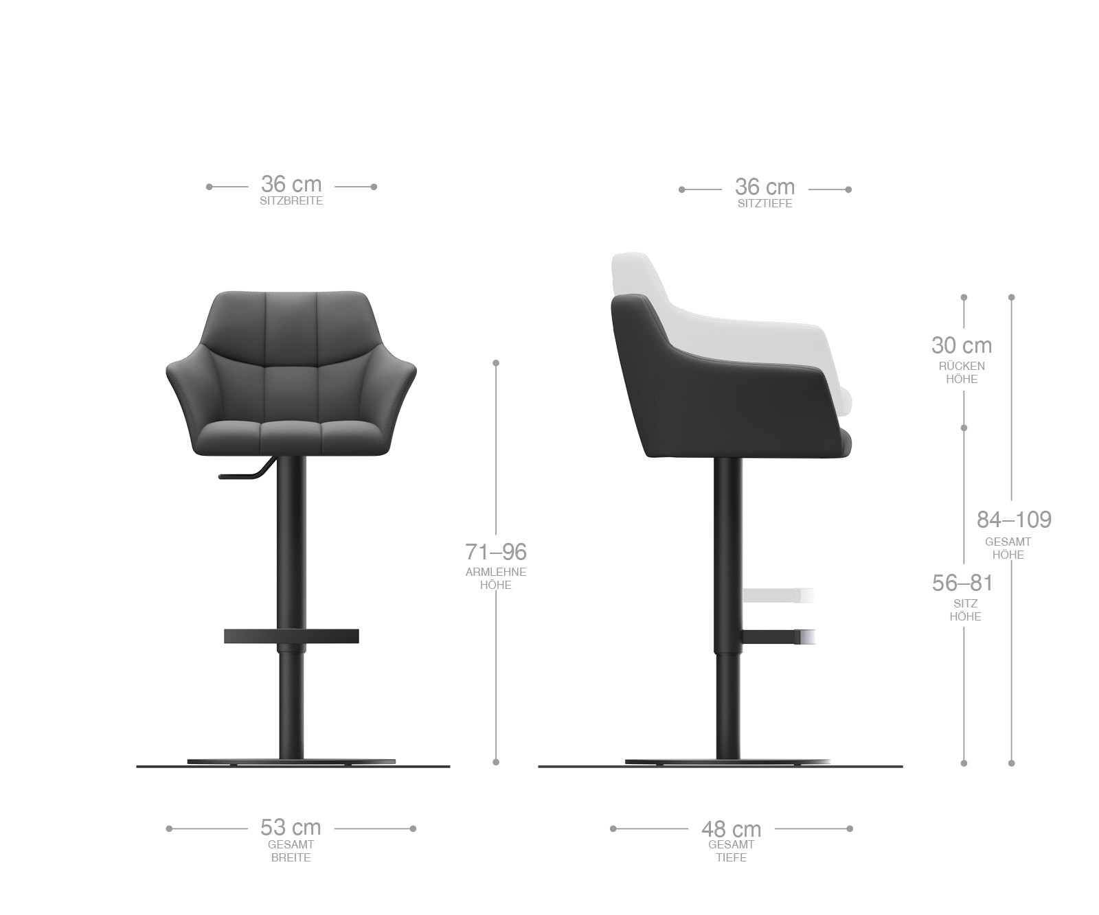 Бар стол Винтидж Сив Въртяща се основа с регулируема височина Неръждаема стомана Yulo-Flex 6 Бар стол Винтидж Сив Въртяща се основа с регулируема височина Неръждаема стомана Yulo-Flex 6