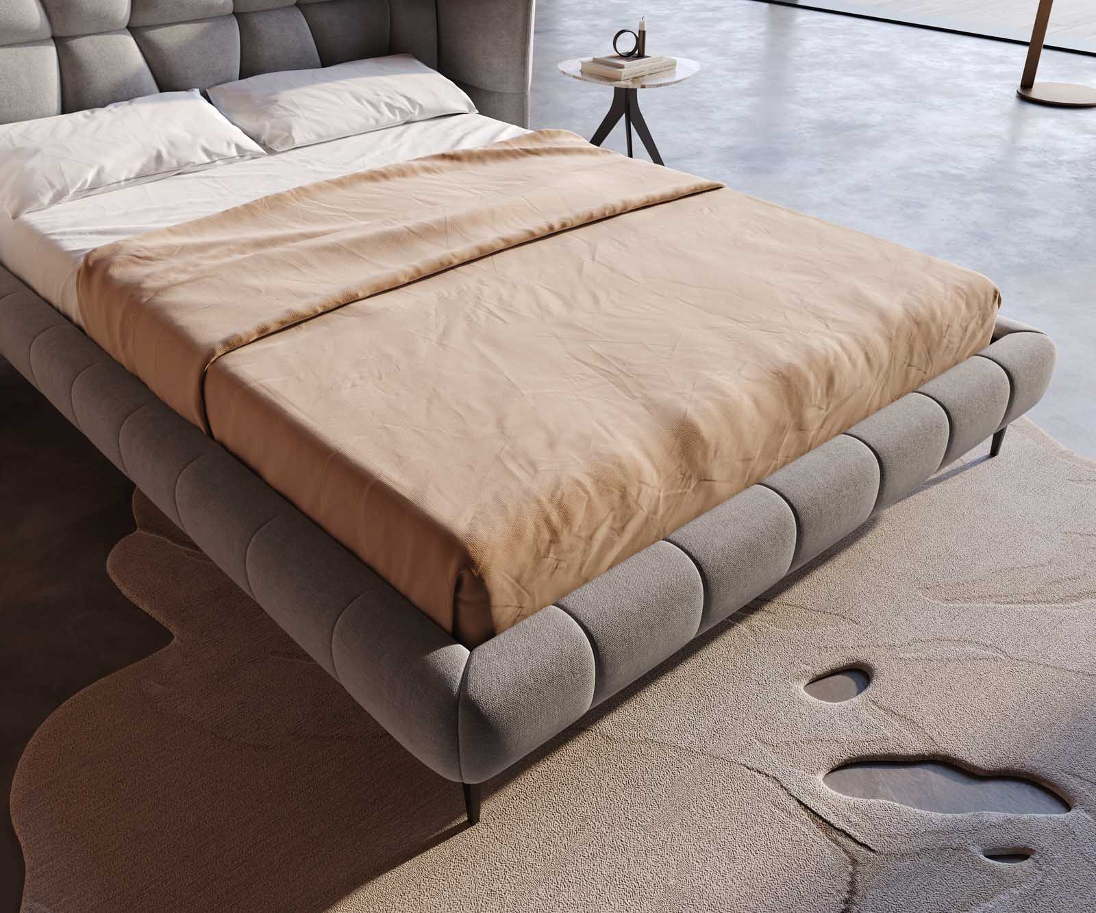 Тапицирана основа за легло Capujo 140x200 cm, микрофибър, сиво 4 Тапицирана основа за легло Capujo 140x200 cm, микрофибър, сиво 4