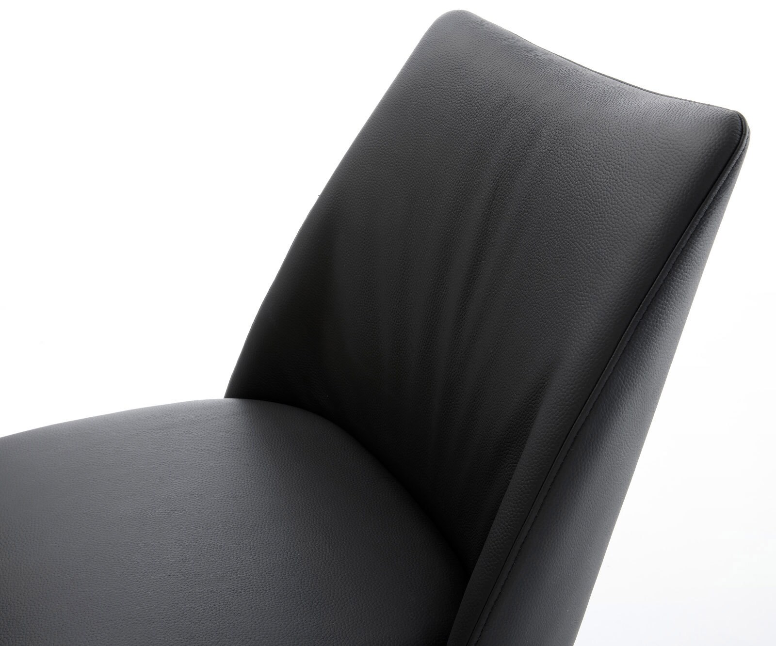 Люлеещ стол Естествена кожа Черен Конзолен крак плосък Неръждаема стомана Покет пружина Elso-Flex 4