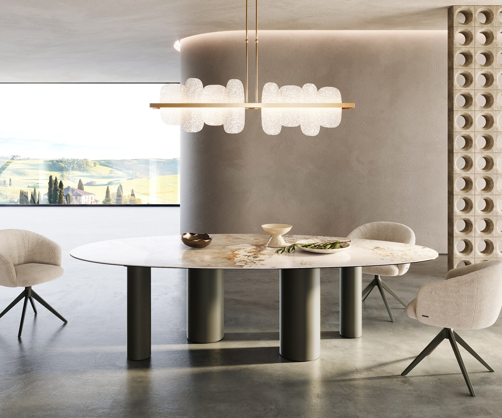 Рамка за маса Pilier с метален ефект с покритие титан за плотове на маси от 200 cm 1