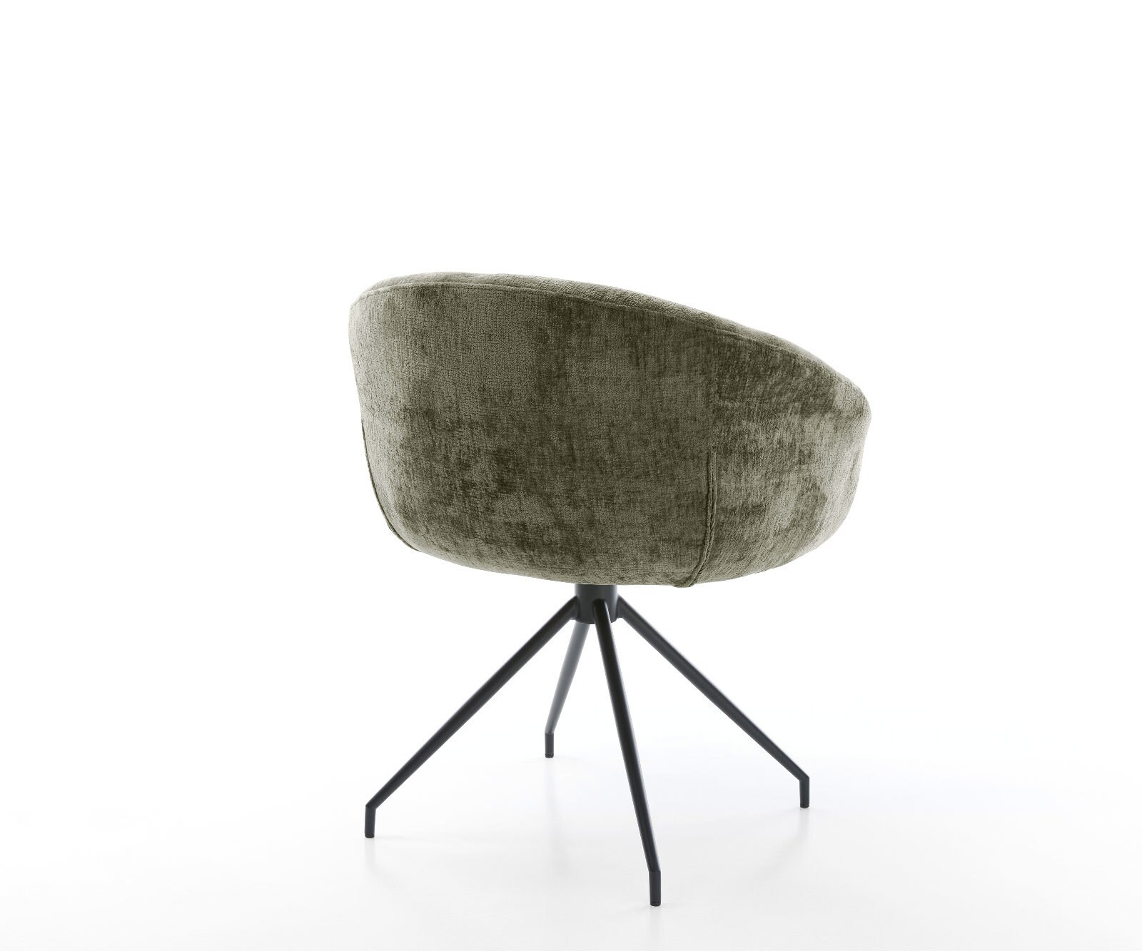 Врътящ се стол с подлакътници Шенил Маслина Конус крак кръгъл Черен 180° въртящ се Покет пружина Vinka-Flex 5