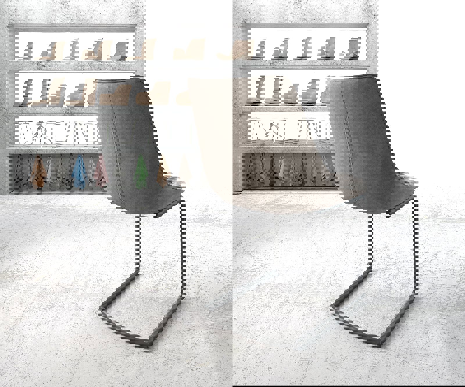 Стол с конзола Elda-Flex от микрофибър taupe винтидж стол с конзола кръгъл черен 4