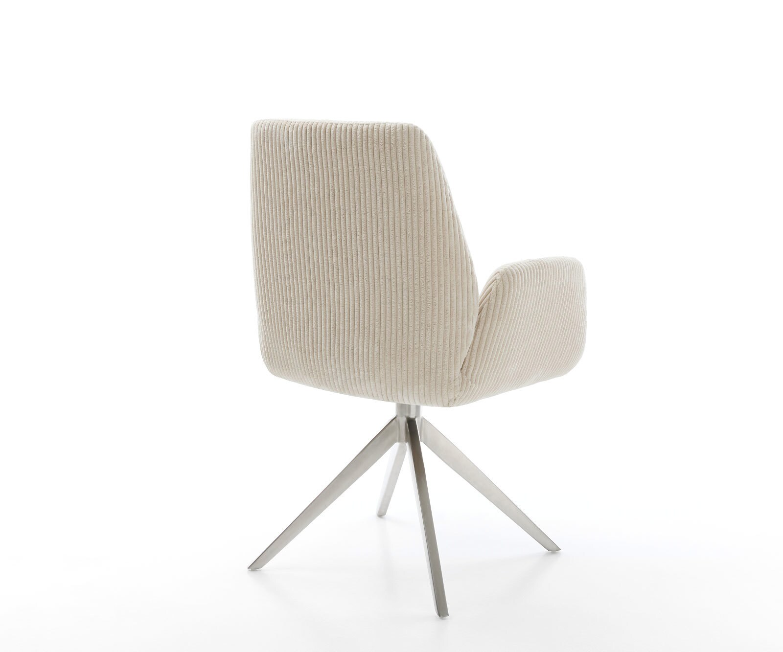 Врътящ се стол Корд Бежов Конус крак плосък Неръждаема стомана 360° въртящ се Zoa-Flex 4