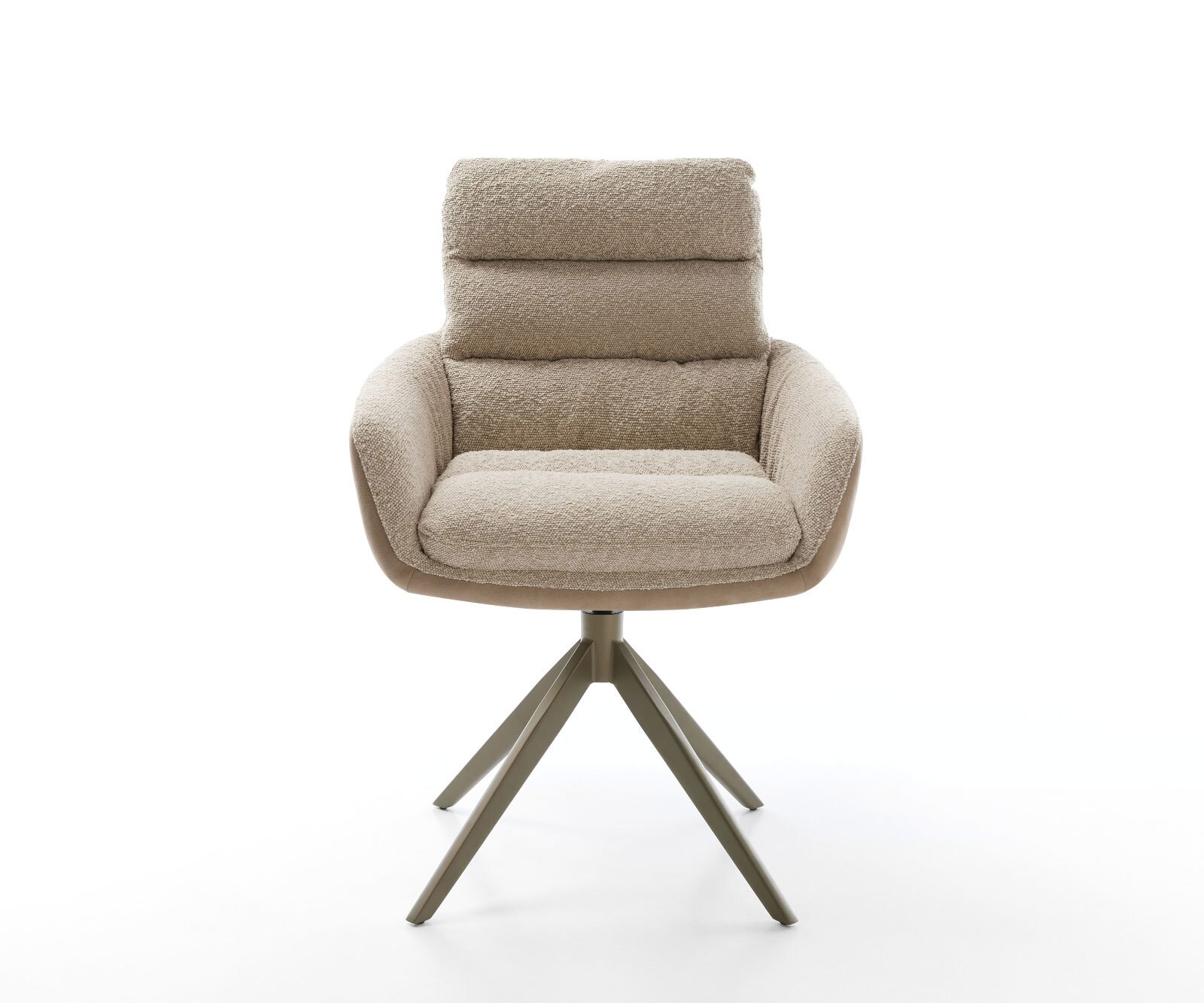 Въртящ се стол Abelia-Flex с подлакътници Материал микс кал Кръстосана рамка широка Люлееща функция титан Въртене на 360° 2