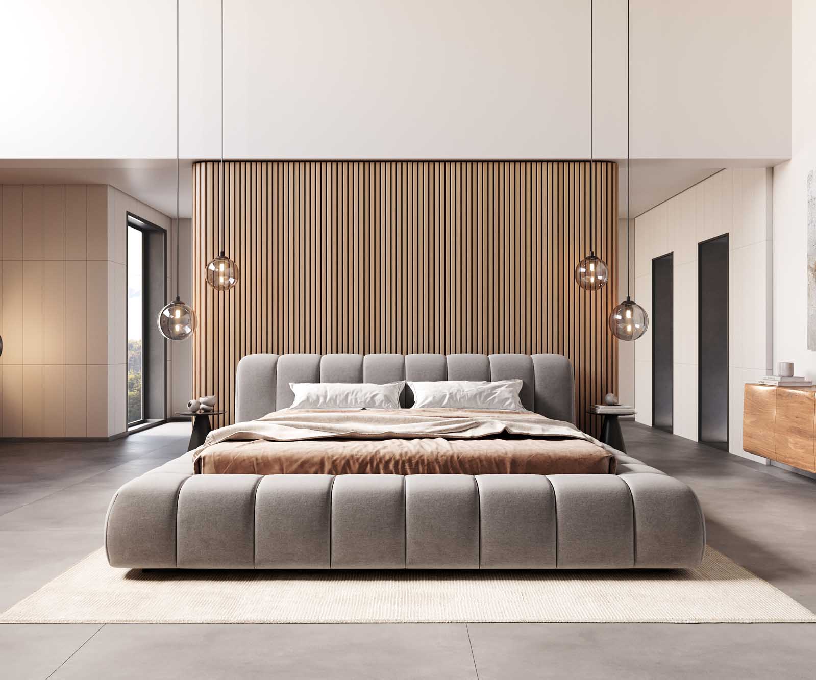 Тапицирано легло Cutio 180x200 cm микрофибър сиво 1