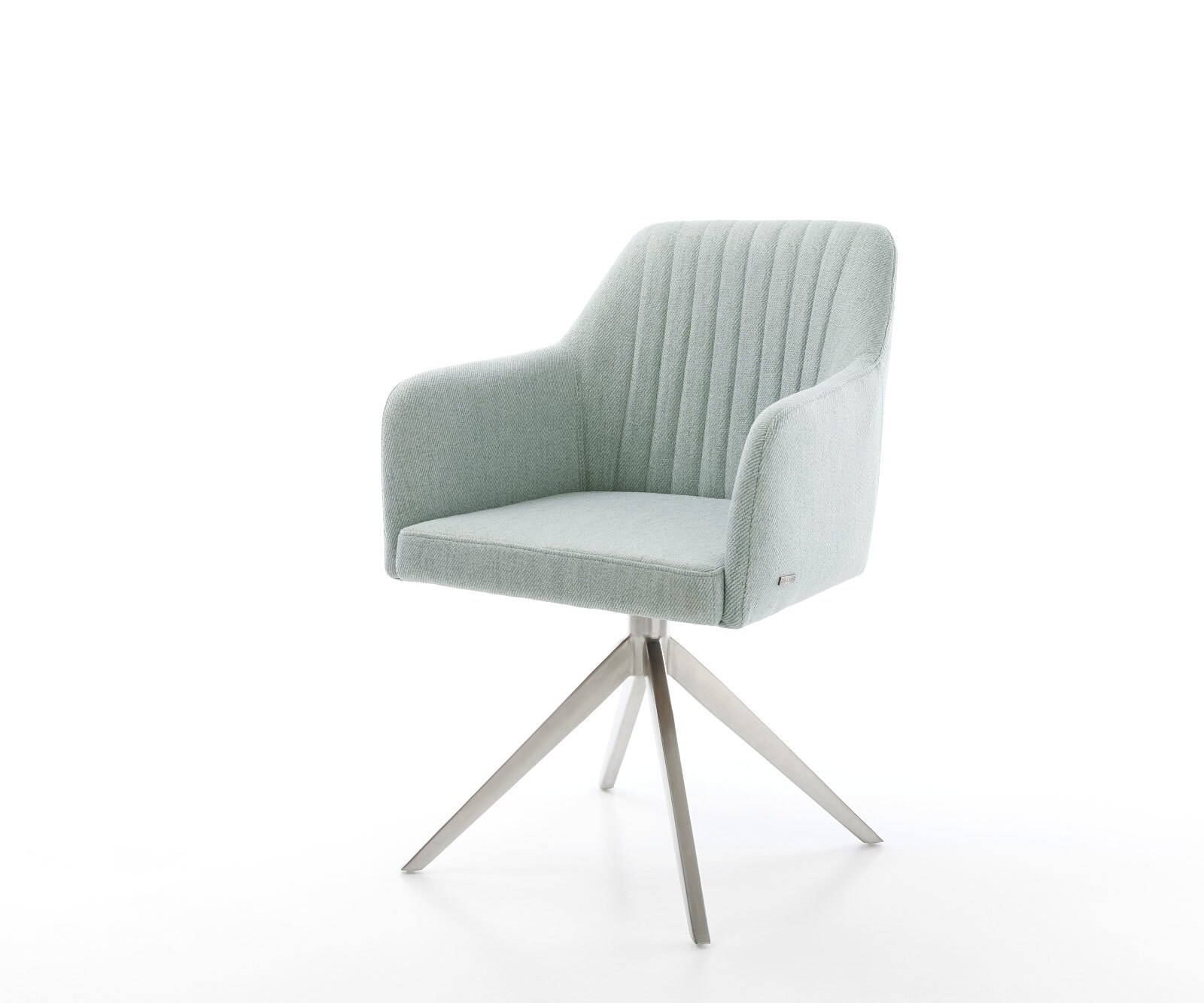 Въртящ се стол Greg-Flex Stripes Mint Кръстосана рамка широка Неръждаема стомана Въртене на 360° Люлееща се функция Ядро от джобни пружини