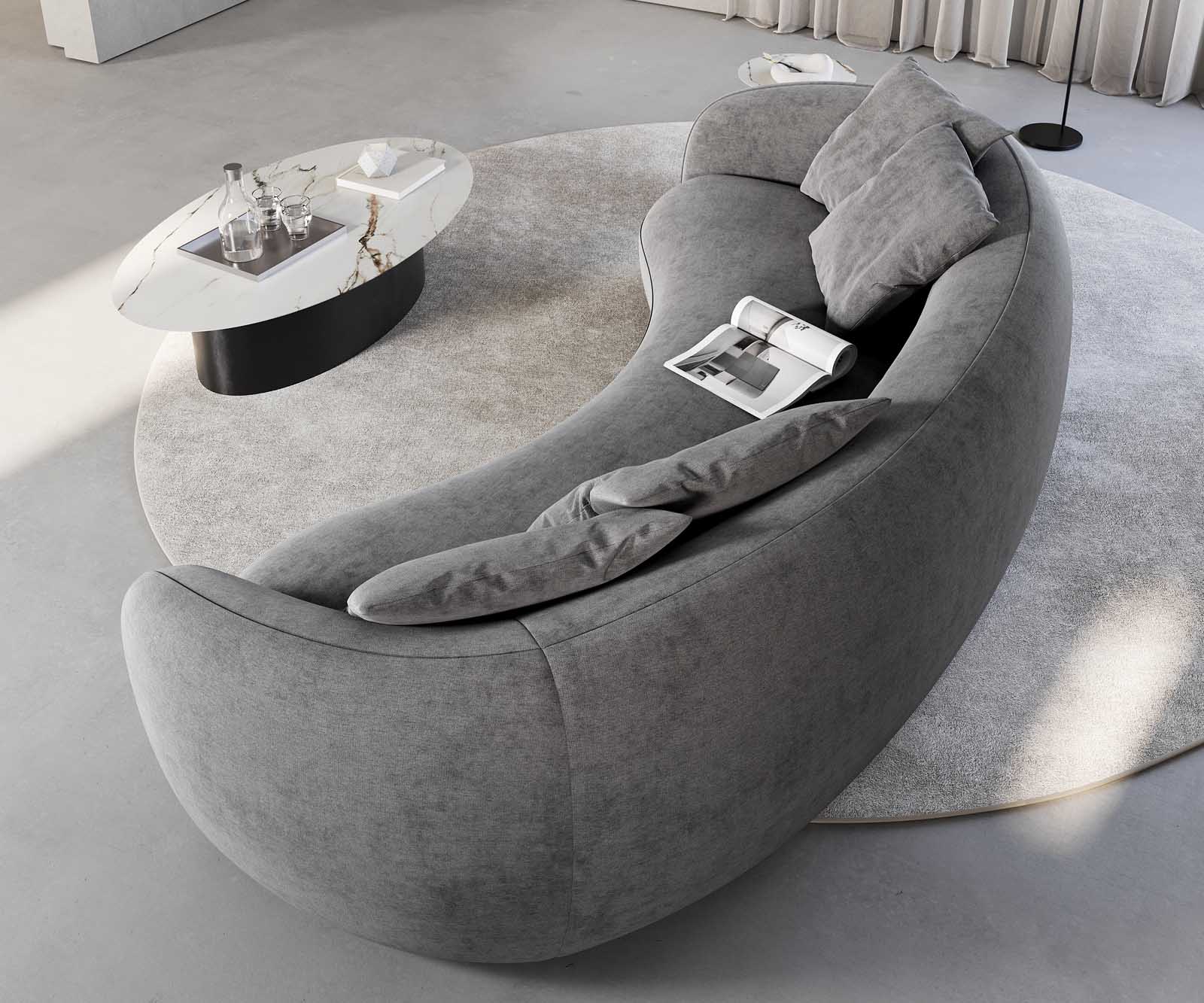3-местен стол Larna 260x120 cm микрофибър сив 4