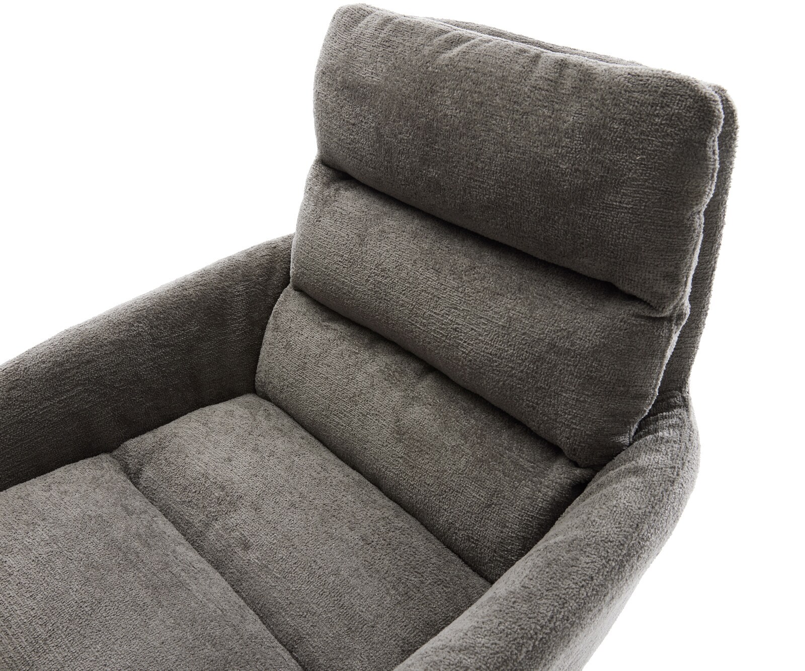 Въртящ се стол Abelia-Flex с подлакътници Bouclé Soft Mud Base Black Въртене на 360° Люлееща се функция 4