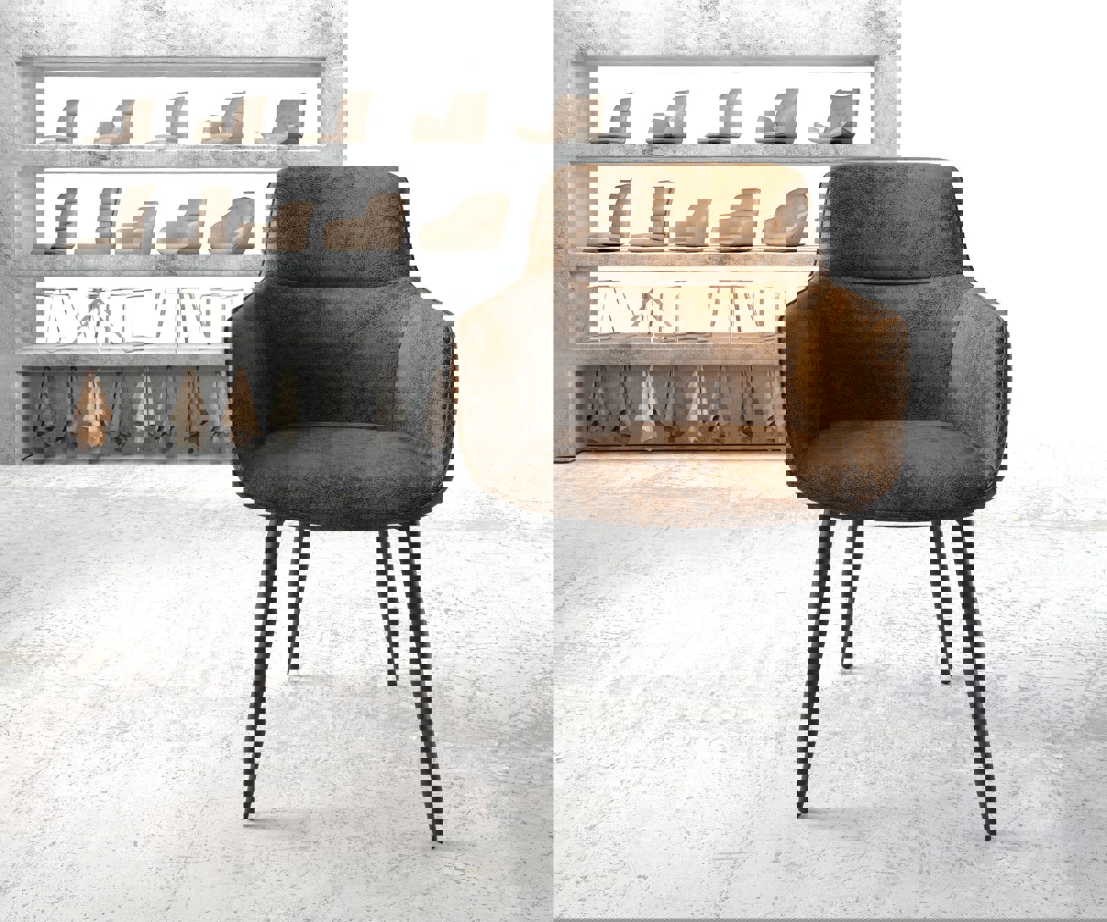 Фотьойл Pejo-Flex кафяв античен 4-основа конична черна 2