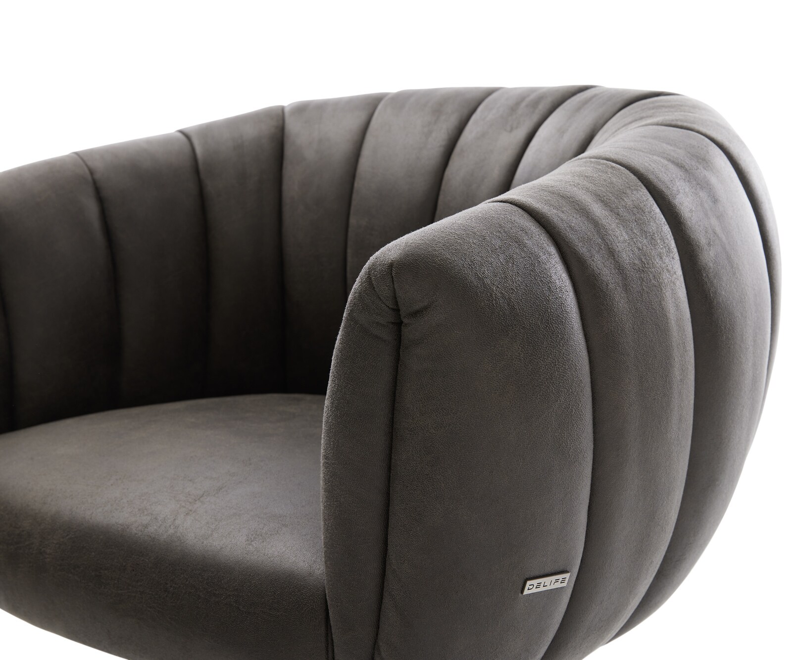 Въртящ се стол Jada-Flex микрофибър антрацит винтидж основа графит 360° въртяща се люлееща се функция сърцевина от джобни пружини 3