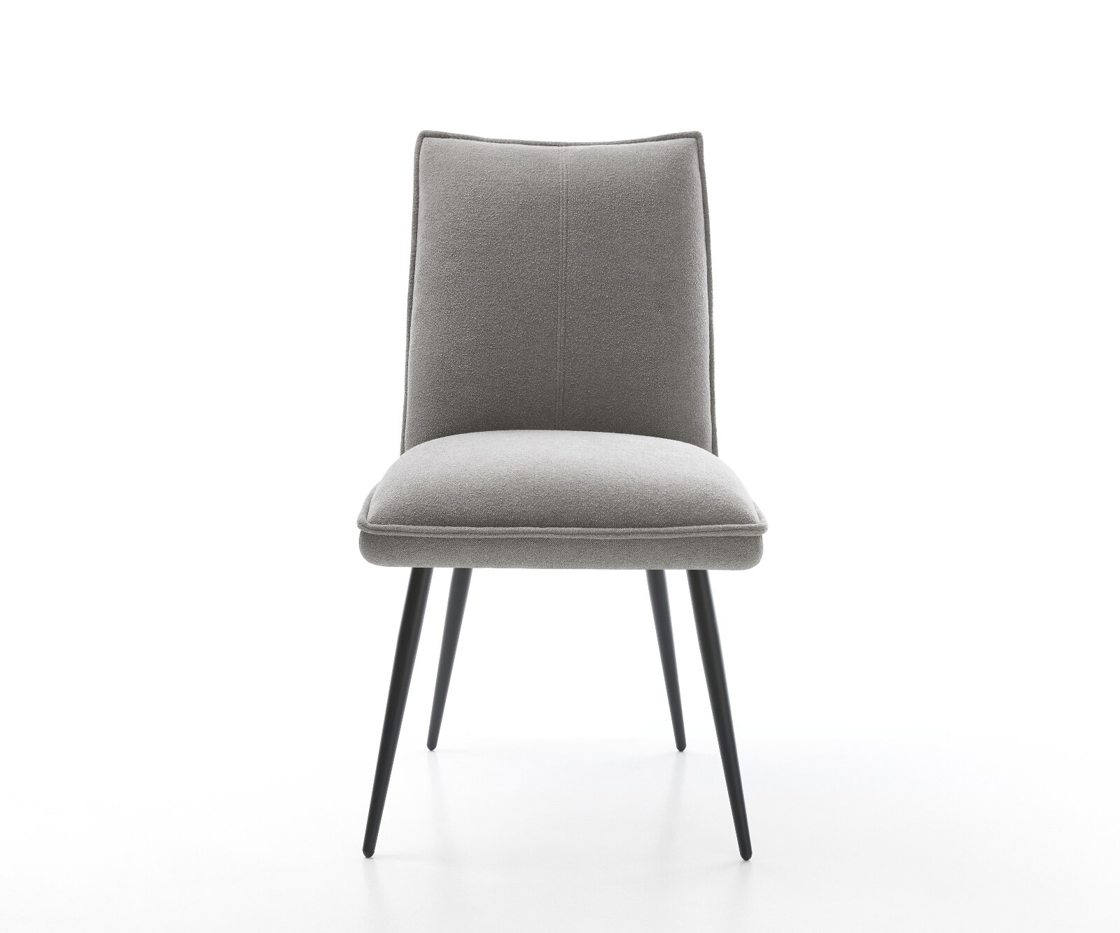 Трапезен стол Lelio-Flex текстурирана тъкан, меко сиво 4-футова конусовидна сърцевина от черни пружини с джобчета 1