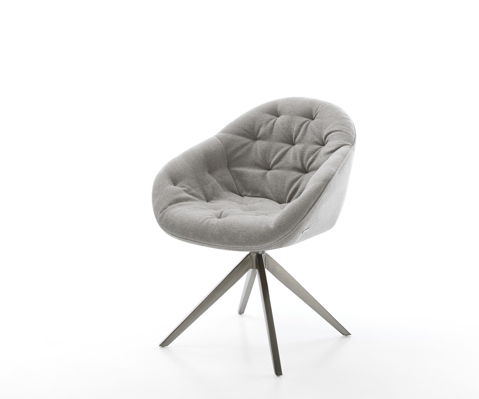 Въртящ се стол Gaio-Flex текстурирана тъкан меко сиво кръстосана рамка широк графит 360° въртяща се люлееща се функция 1