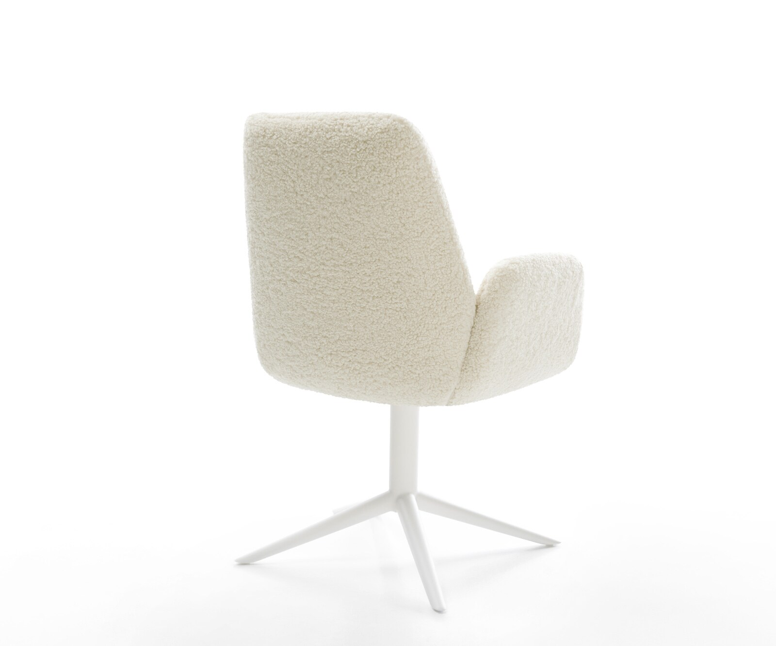 Въртящ се стол Zoa-Flex teddy тъкан бежова основа бял 360° въртяща се люлееща се функция сърцевина от джобни пружини 4