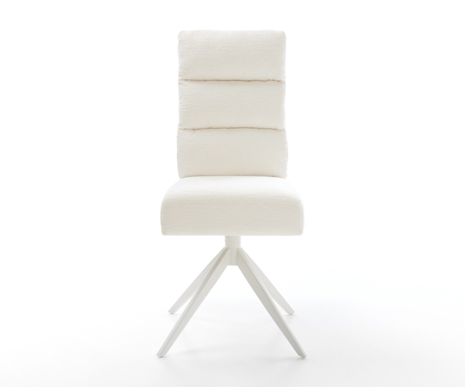 Въртящ се стол Pela-Flex Bouclé Soft Beige Кръстосана рамка широка Бяла 360° въртене Люлееща се функция Ядро от джобни пружини 2