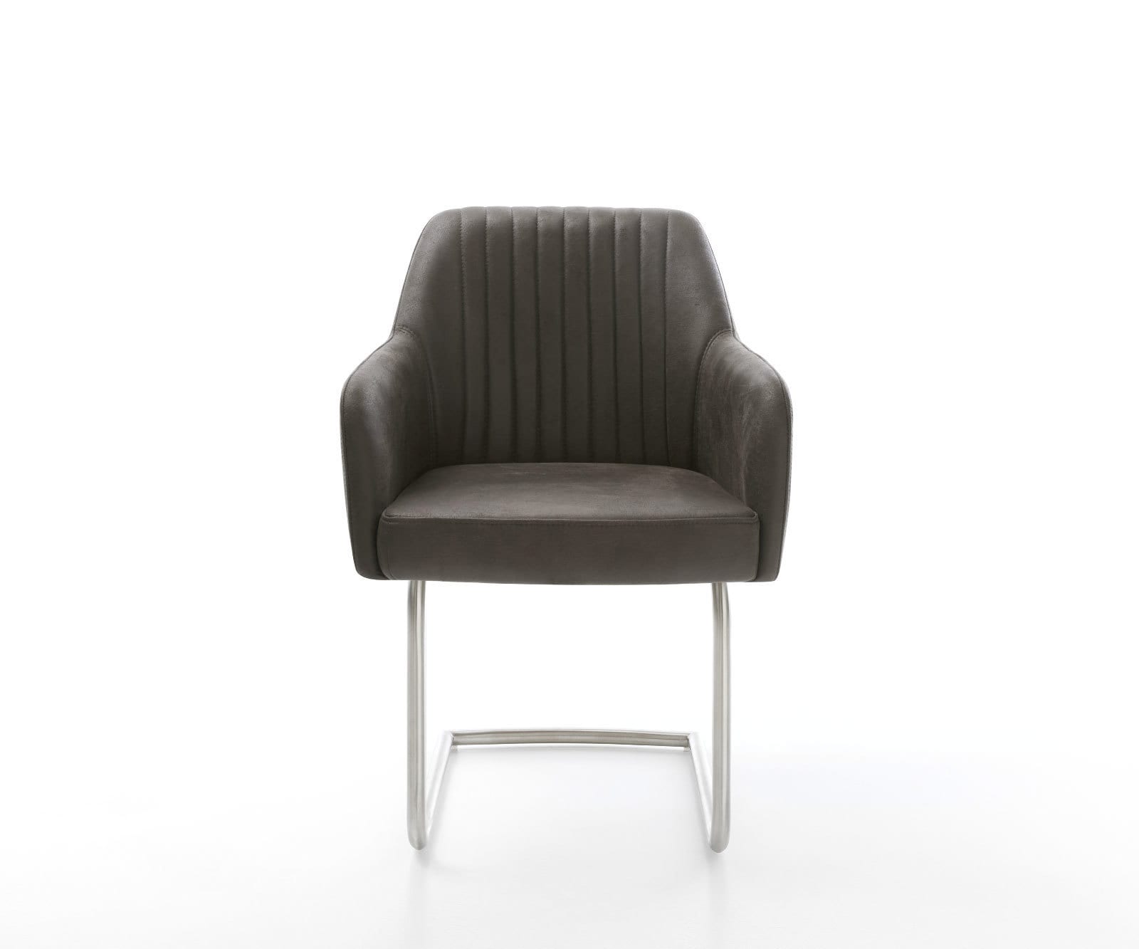 Люлеещ стол Антрацит Винтидж Конзолен крак кръгъл Неръждаема стомана Greg-Flex 2