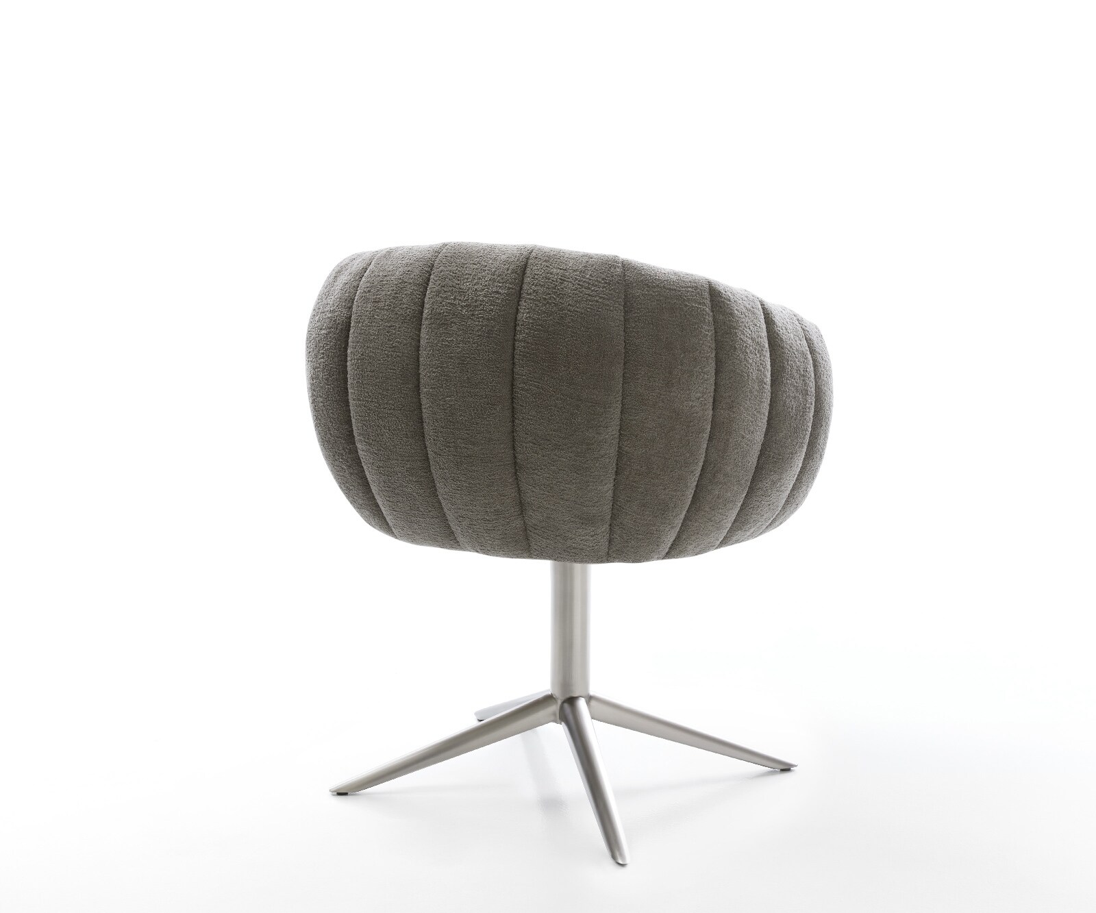 Въртящ се стол Jada-Flex, Букле Сиво-кафяво, Основа от неръждаема стомана Завъртане на 360° Люлееща се функция Ядро от джобни пружини 4