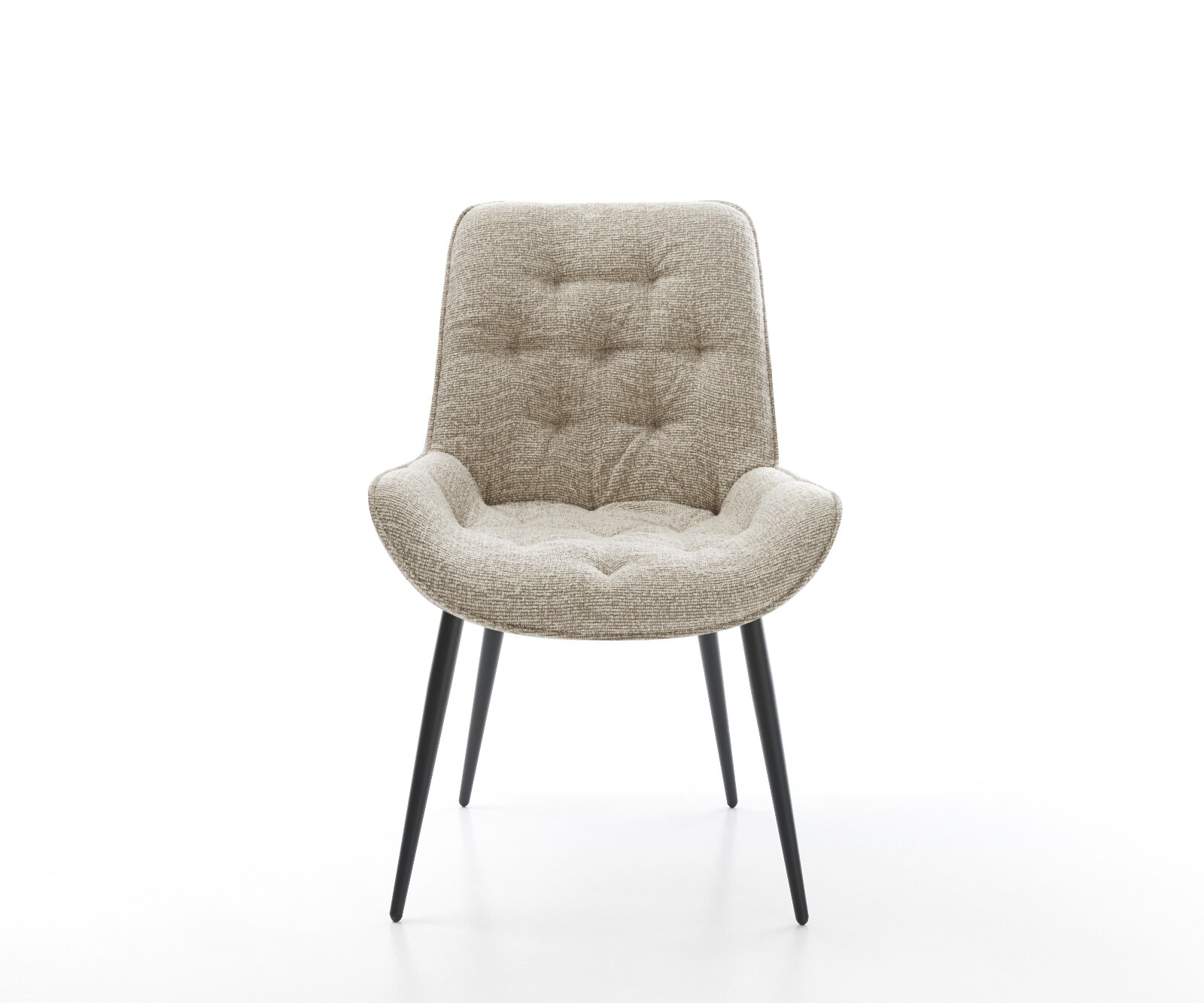 Трапезен стол Taimi-Flex тъкан плат меко бежово 4-футов конусовиден черен 1