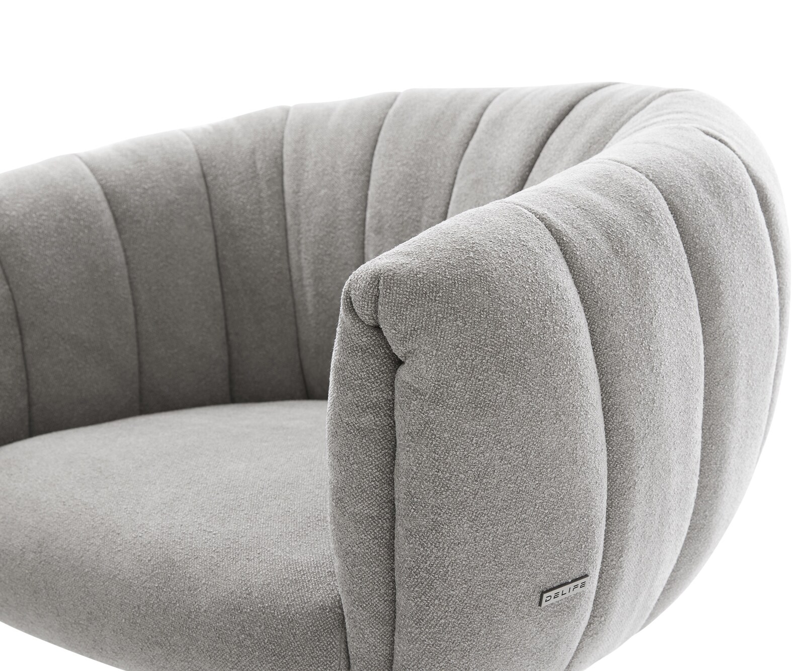 Стол за хранене Jada-Flex текстурирана тъкан, мека сива основа от неръждаема стомана с джобни пружини 3