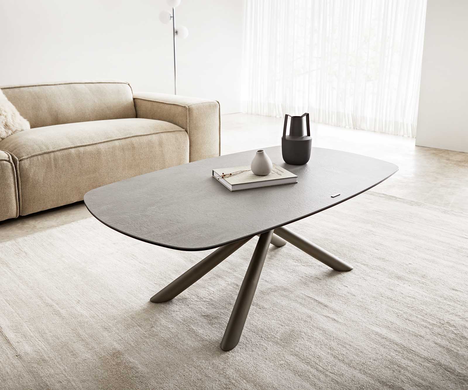 Холна маса 120x70 cm Керамика Aspetto Concreto Бетон цвят Основа Effektifinish Titan Sarita