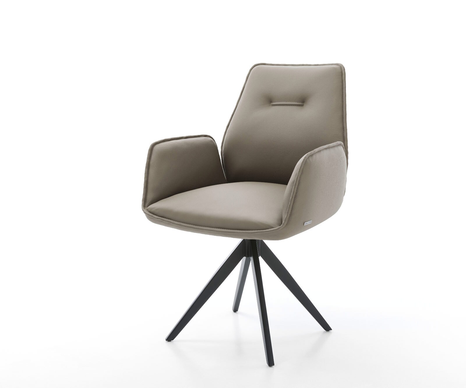 Врътящ се стол Естествена кожа Сиво-Кафяв Конус крак  Черен 180° въртящ се Zoa-Flex 1