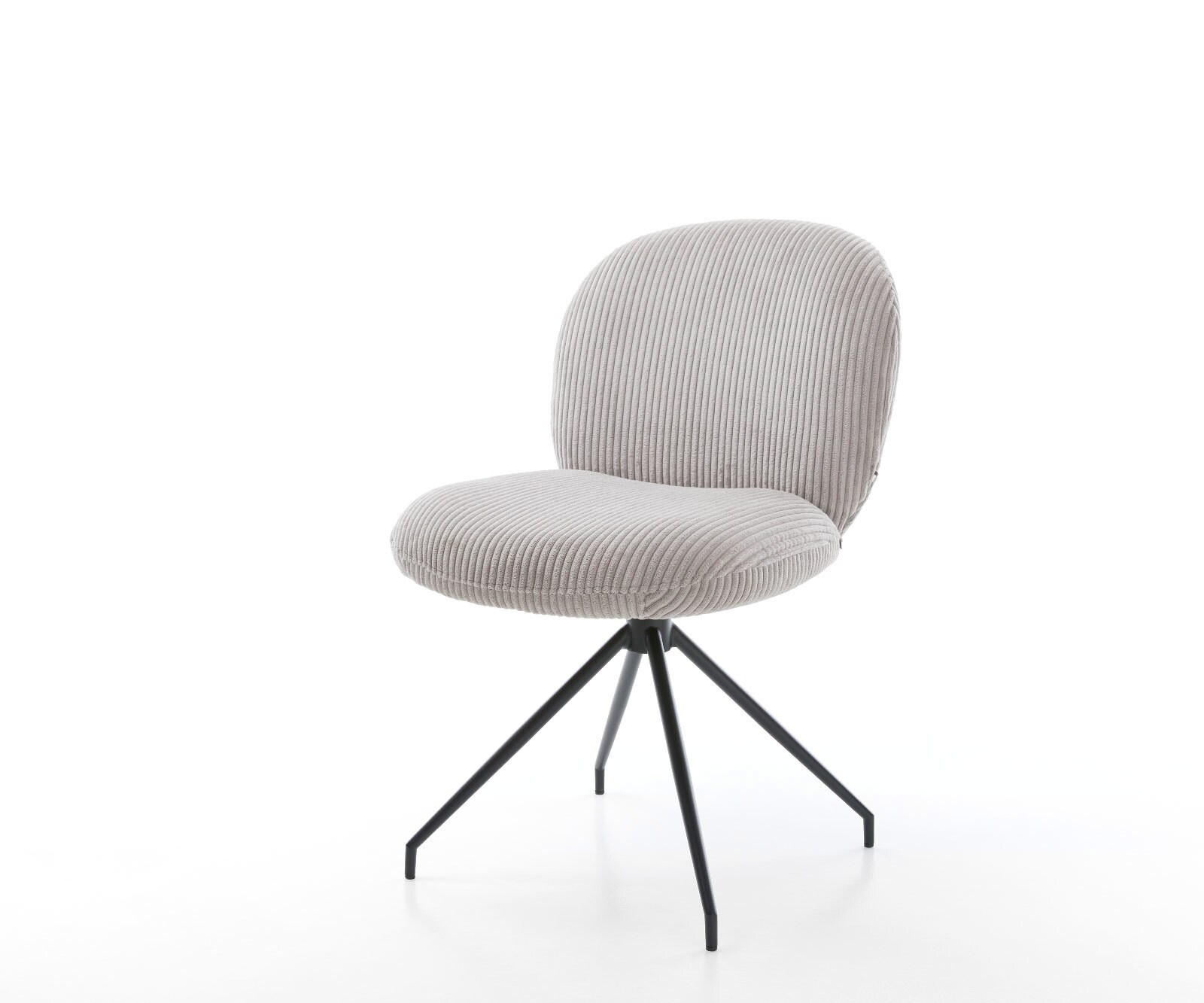 Врътящ се стол Корд СребристСив Конус крак кръгъл Черен 180° въртящ се Покет пружина Nube-Flex 1