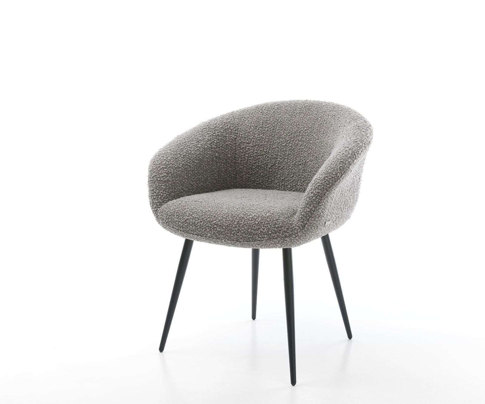 Трапезен стол с подлакътници Букле СребристСив 4 крака конични Черен Покет пружина Vinka-Flex 1