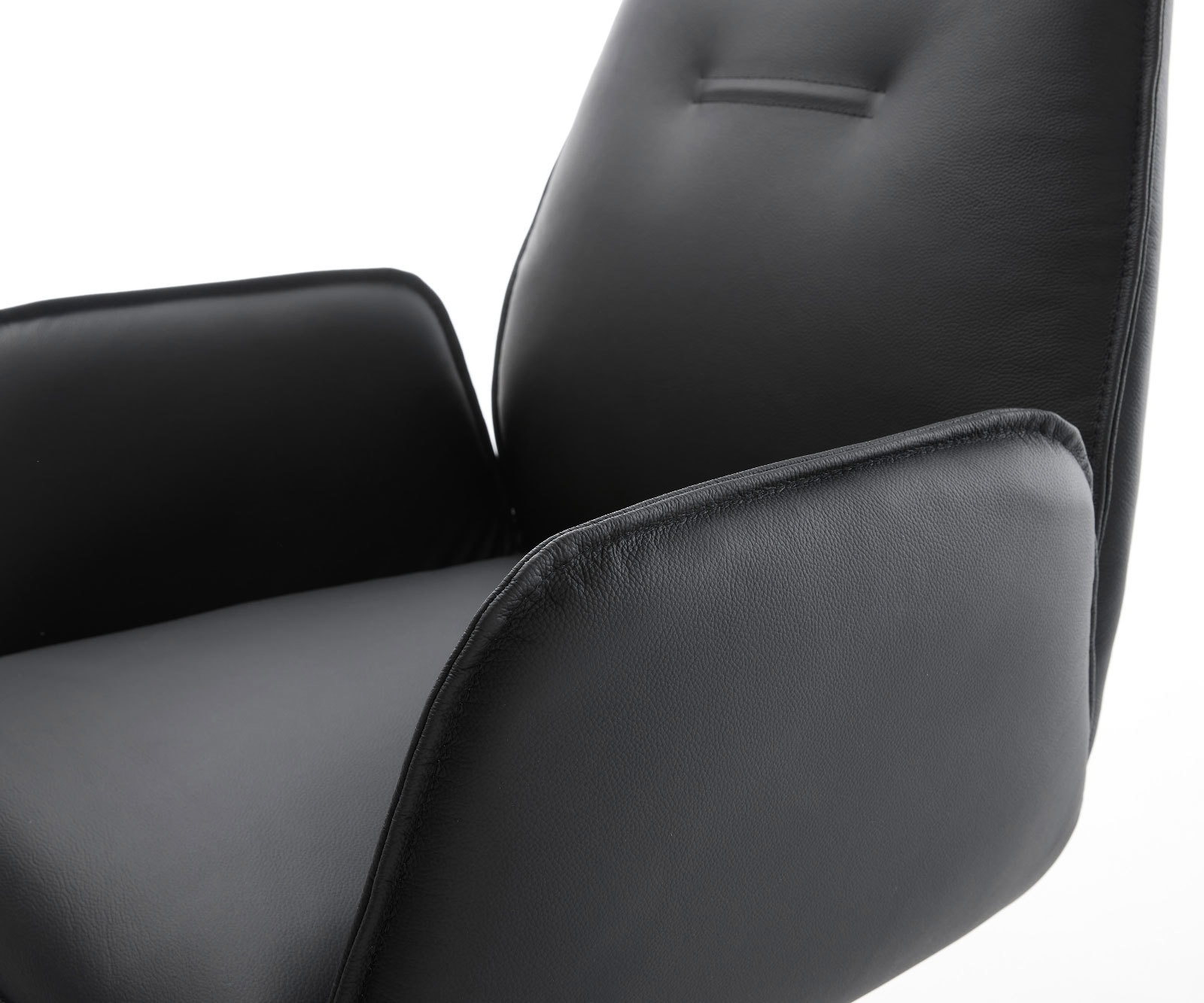 Люлеещ стол Естествена кожа Черен Конзолен крак кръгъл Неръждаема стомана Zoa-Flex 4