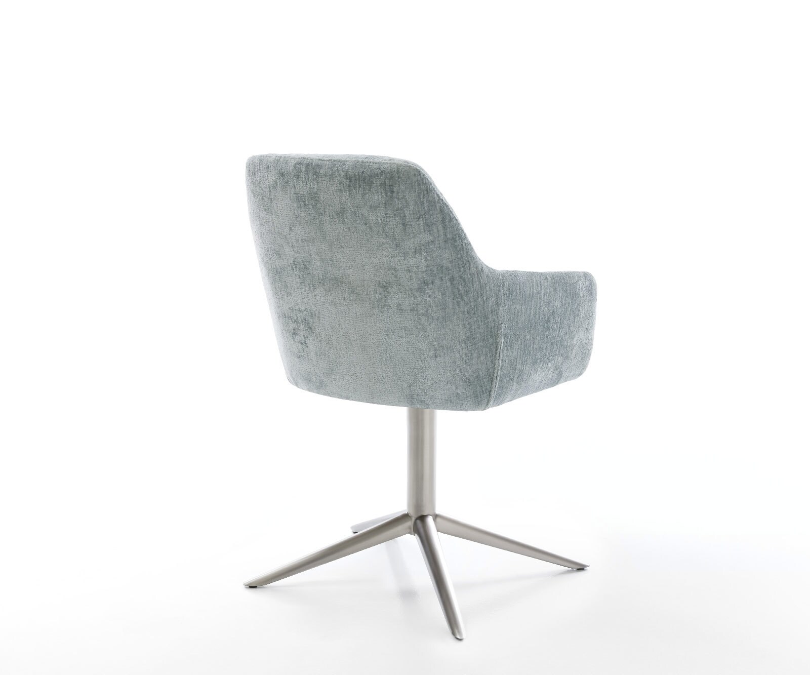 Въртящ се стол Pejo-Flex шенил пастелно синьо Основа от неръждаема стомана Въртене на 360° Люлееща се функция Ядро от джобни пружини 4