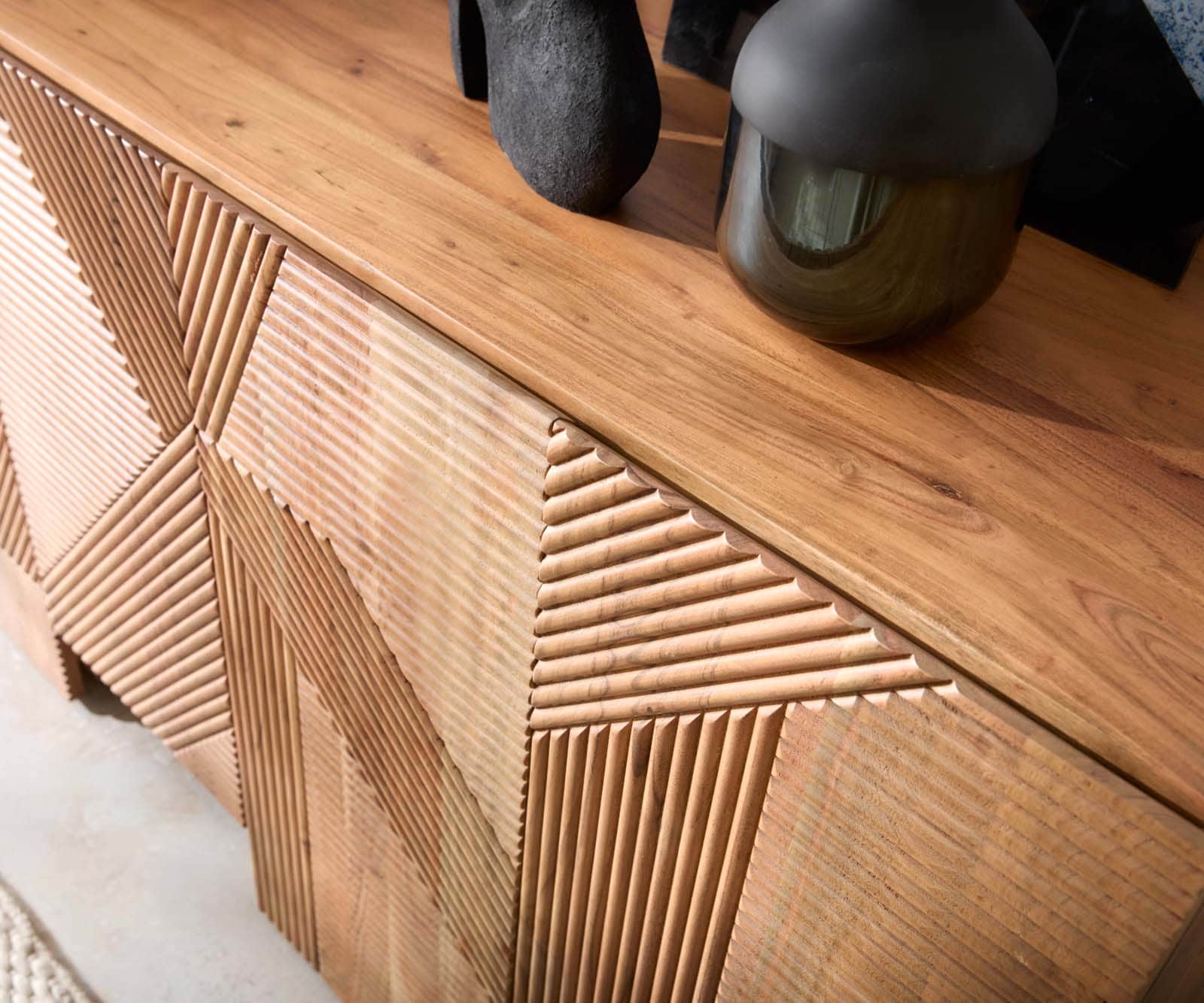 Бюфет Naxxar 180 cm естествена акация 5 врати 4 Бюфет Naxxar 180 cm естествена акация 5 врати 4