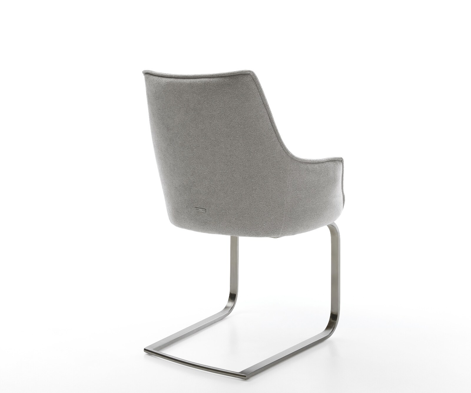 Конзолен стол Alja-Flex с подлакътници текстурирана тъкан мек сив конзолен стол плосък графит джоб пружина сърцевина 5