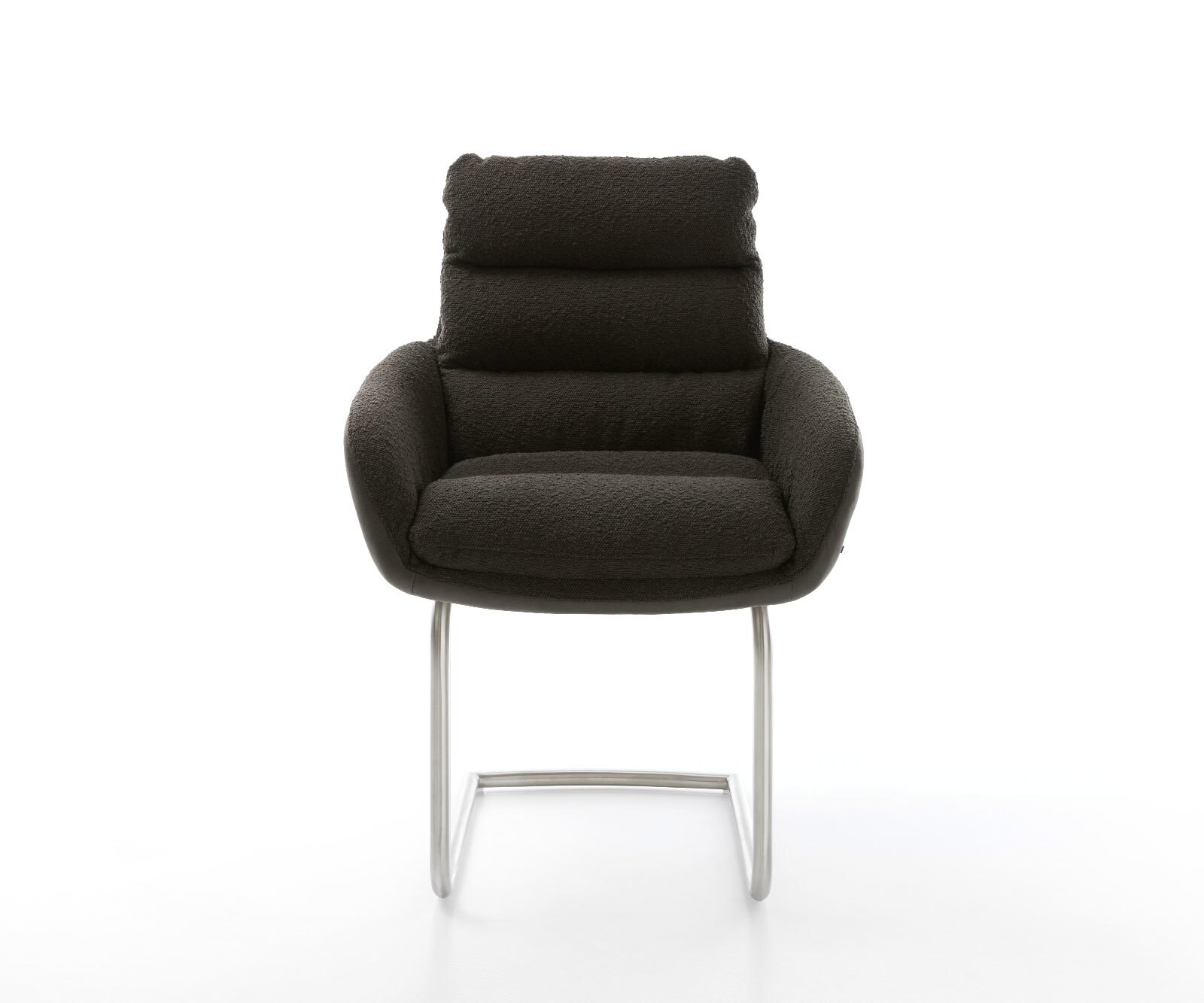 Летящ стол с подлакътници Микс от дамаски Черен Конзолен крак кръгъл Неръждаема стомана Abelia-Flex 1 Летящ стол с подлакътници Микс от дамаски Черен Конзолен крак кръгъл Неръждаема стомана Abelia-Flex 1