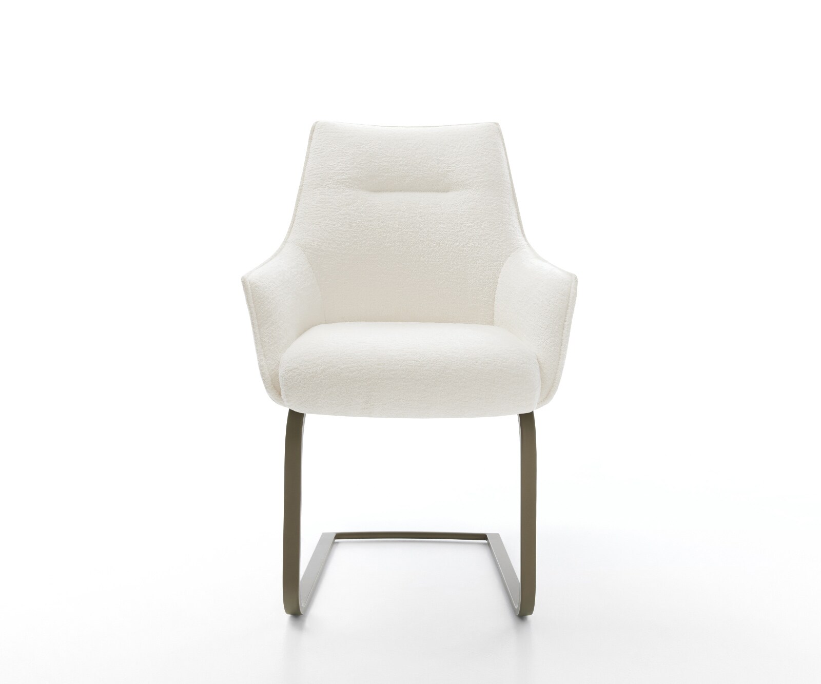 Стол с конзола Alja-Flex с подлакътници Bouclé Soft Beige Стол с конзола с плосък ефект Титаниева сърцевина с джобни пружини 2