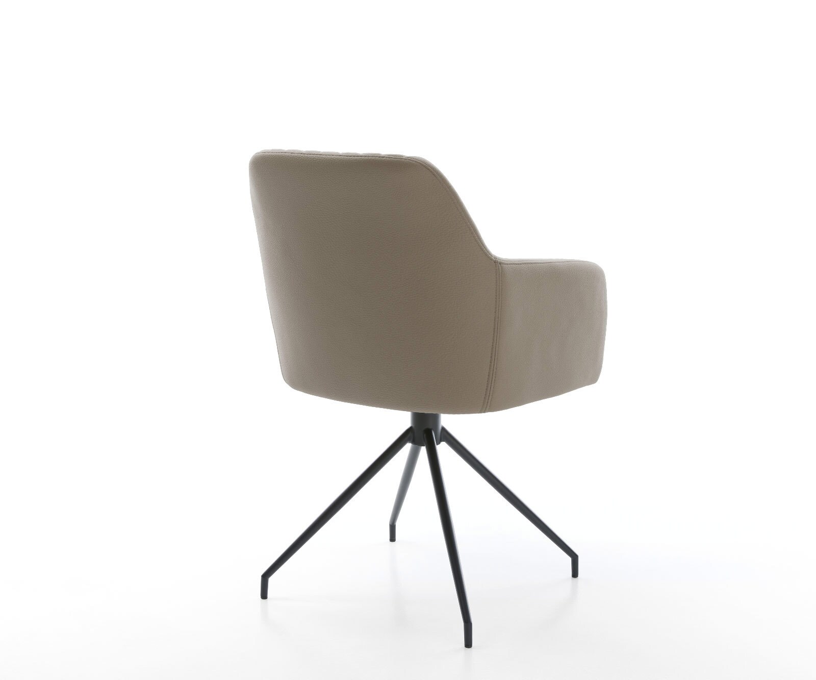 Врътящ се стол Естествена кожа Сиво-Кафяв Конус крак кръгъл Черен 180° въртящ се Greg-Flex 5