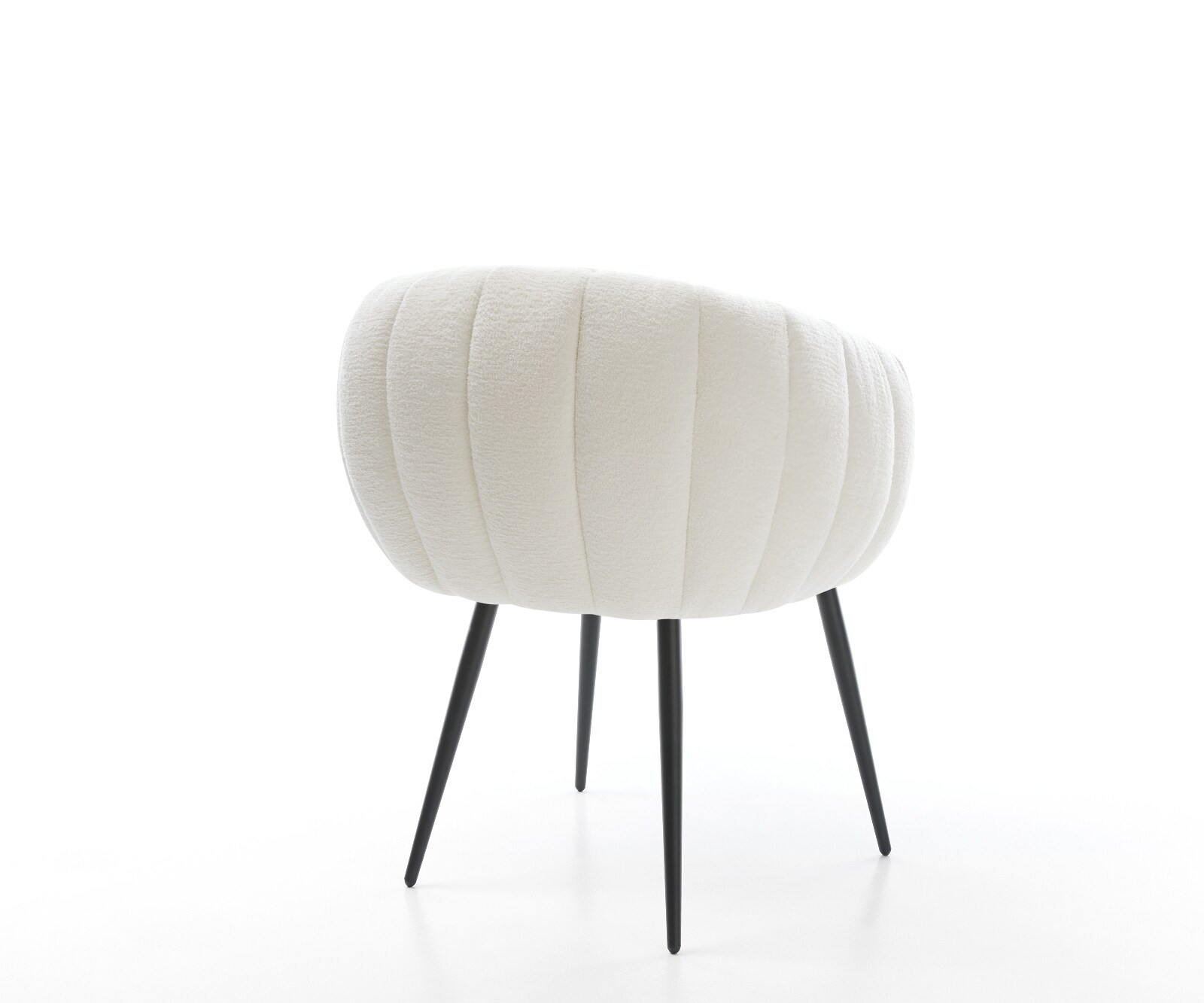 Трапезен стол Jada-Flex Букле, Soft Beige 4-крака с конусовидна сърцевина от черни джобни пружини 5