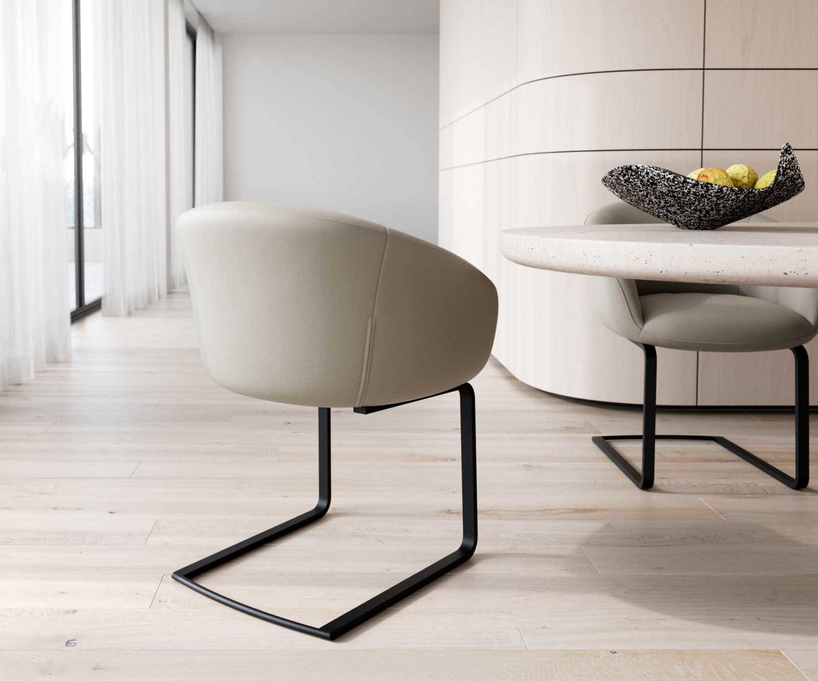 Люлеещ стол с подлакътници Естествена кожа Сиво-Кафяв Конзолен крак плосък Черен Покет пружина Vinka-Flex 4 Люлеещ стол с подлакътници Естествена кожа Сиво-Кафяв Конзолен крак плосък Черен Покет пружина Vinka-Flex 4