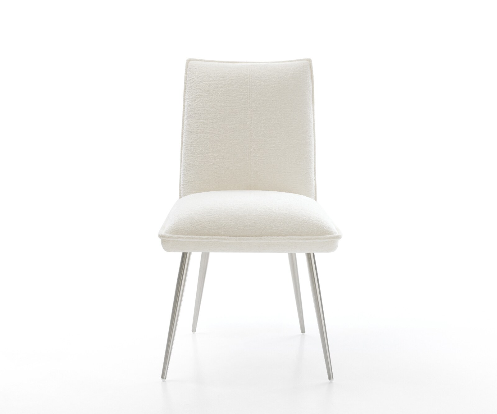 Стол за хранене Lelio-Flex Bouclé Soft Beige 4-крака с конусовидна сърцевина от джобни пружини от неръждаема стомана 2