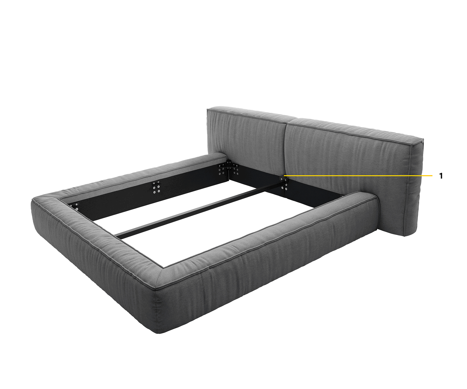 Тапицирано легло Coperti 180x200 cm, микрофибър, сив 7