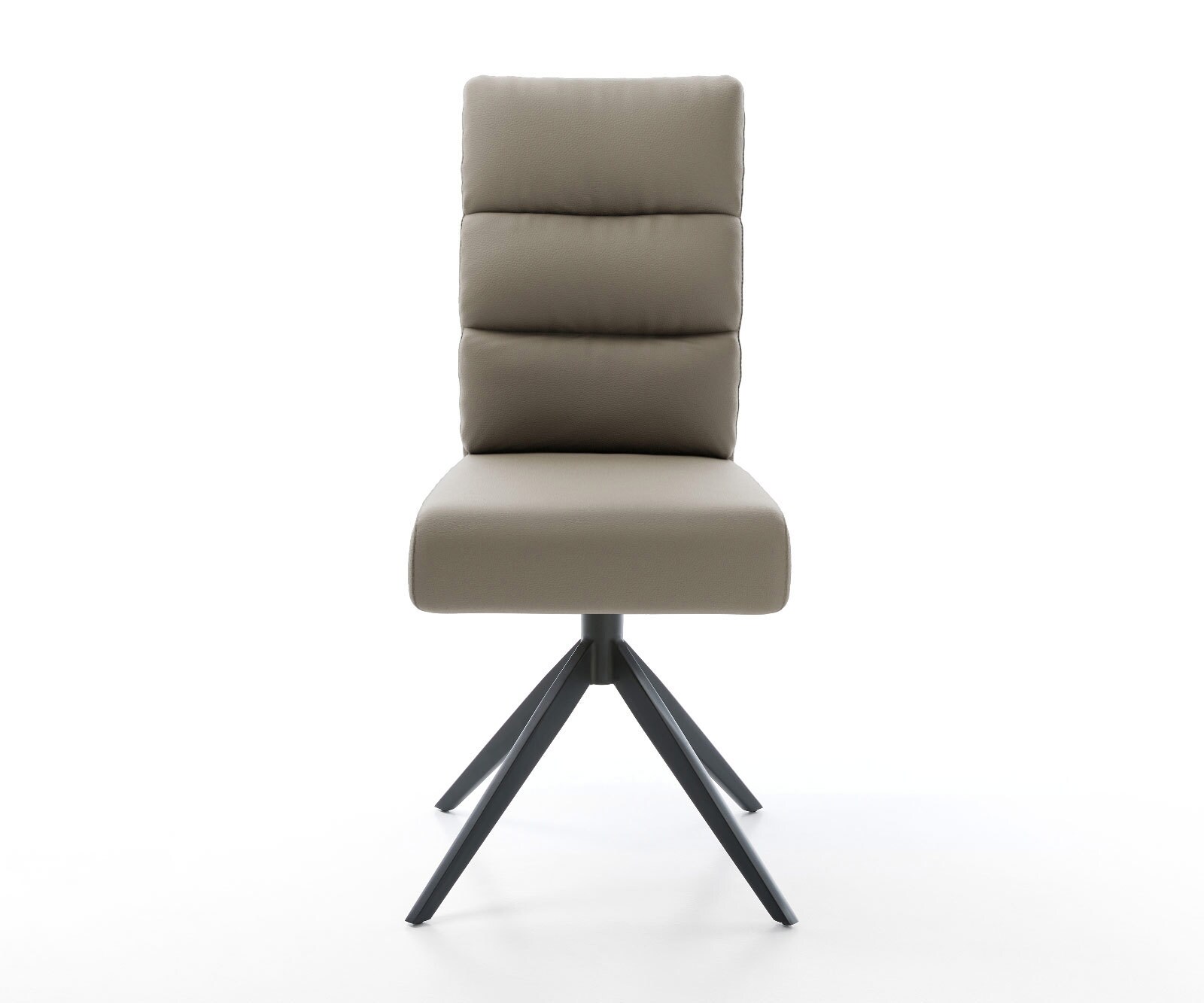 Въртящ се стол Pela-Flex кал от естествена кожа Кръстосана рамка широка черна 360° въртене Люлееща се функция Ядро от джобни пружини 1