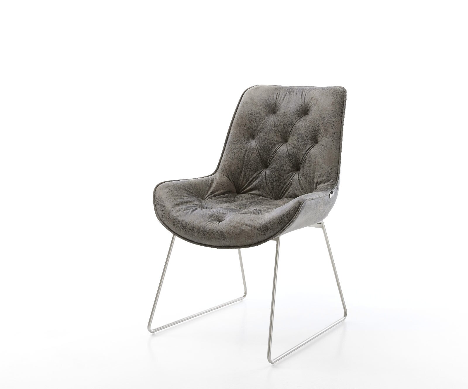 Трапезен стол Сив Антик Извити крака Неръждаема стомана Taimi-Flex Трапезен стол Сив Антик Извити крака Неръждаема стомана Taimi-Flex