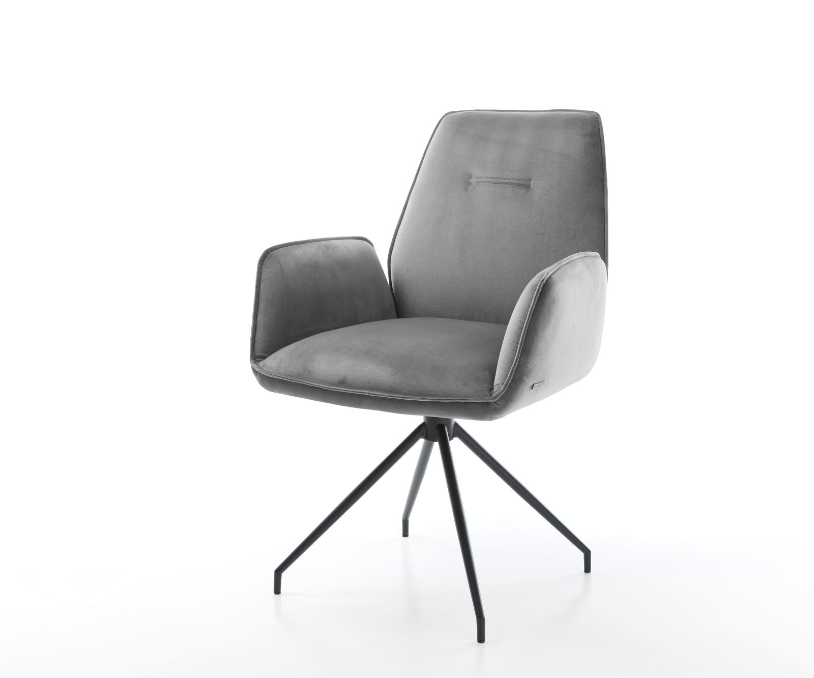 Врътящ се стол Кадифе Сив Конус крак кръгъл Черен 180° въртящ се Zoa-Flex Врътящ се стол Кадифе Сив Конус крак кръгъл Черен 180° въртящ се Zoa-Flex